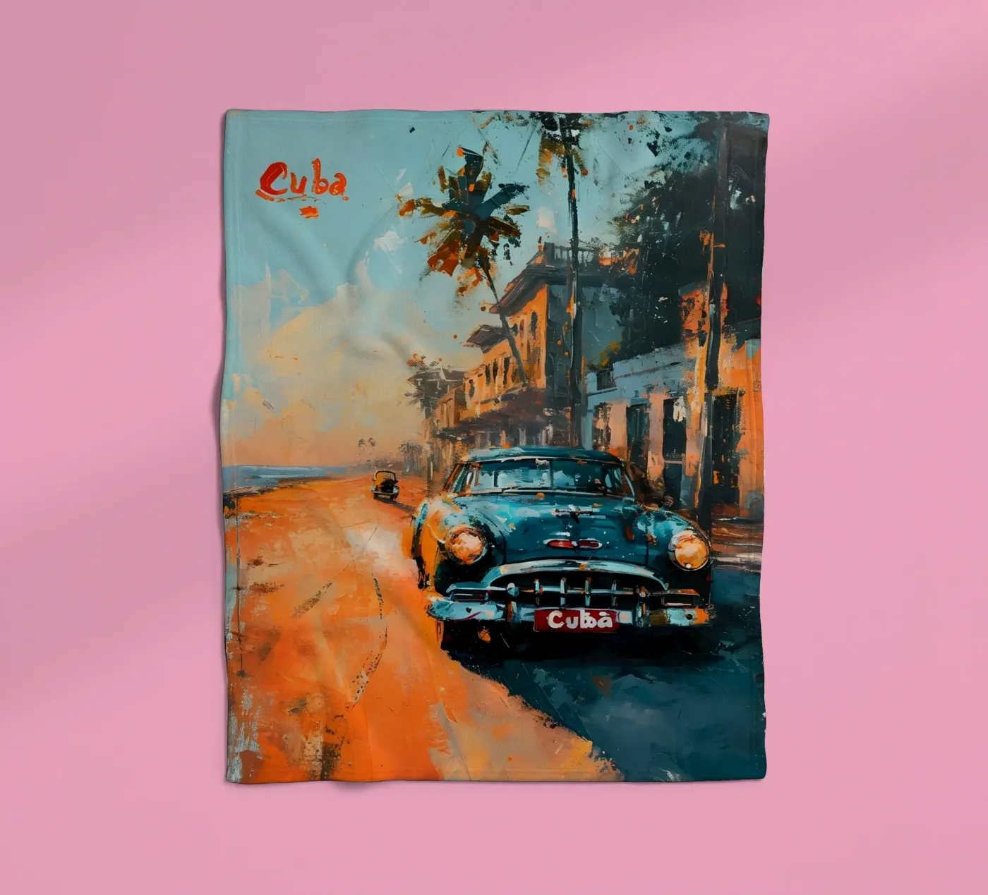 Kuba Oldtimer Kunst fleecedeken van Vintage Travel Art