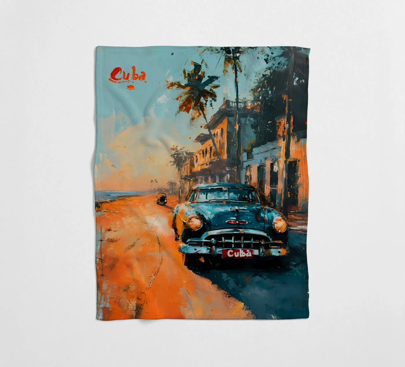 Kuba Oldtimer Kunst fleecedeken van Vintage Travel Art