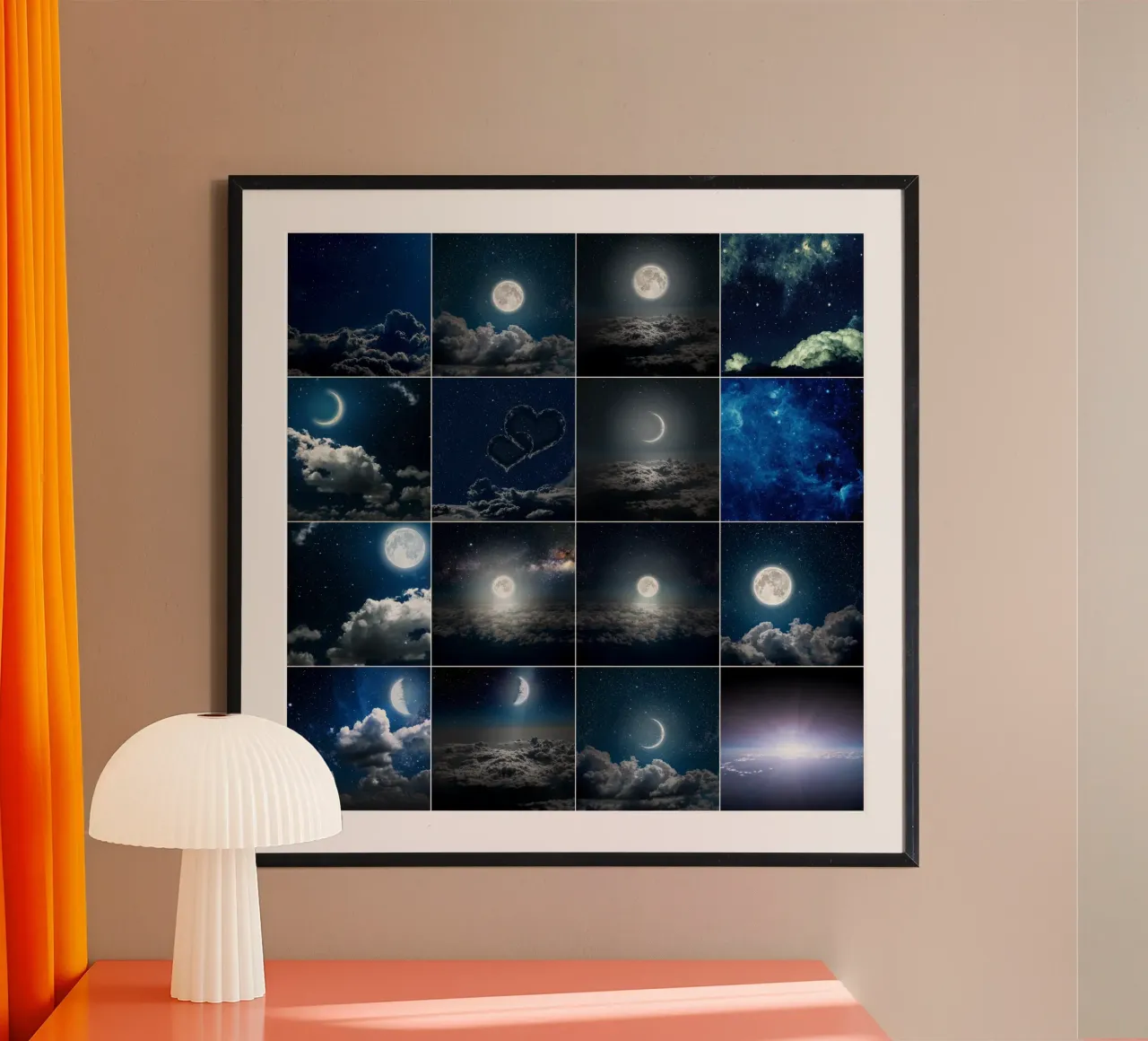 Collage di luna celeste poster da PhotoVibe Decor