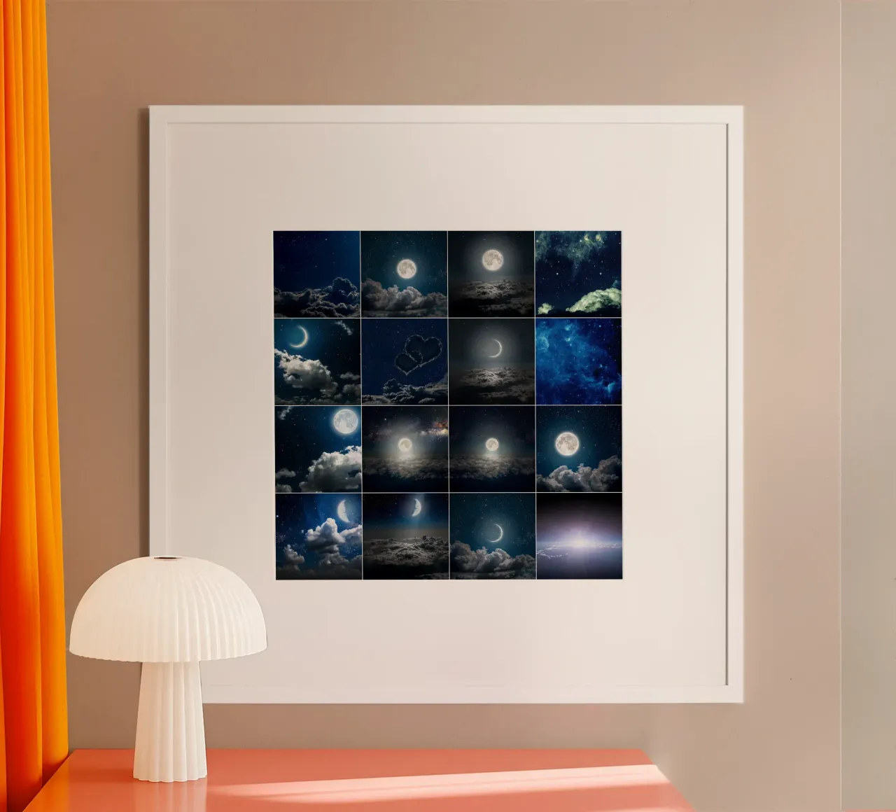 Collage di luna celeste poster da PhotoVibe Decor