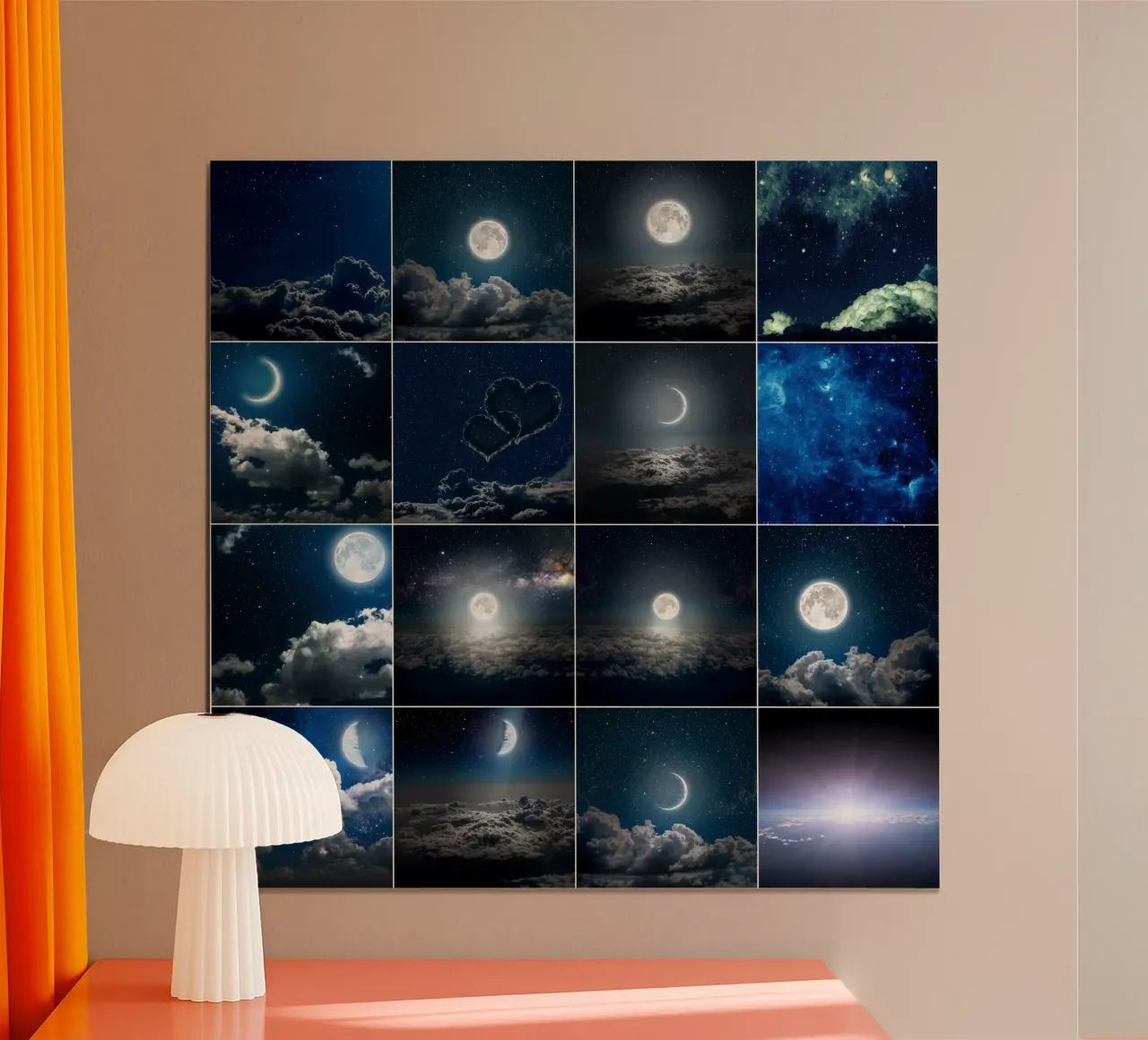 Collage di luna celeste poster da PhotoVibe Decor