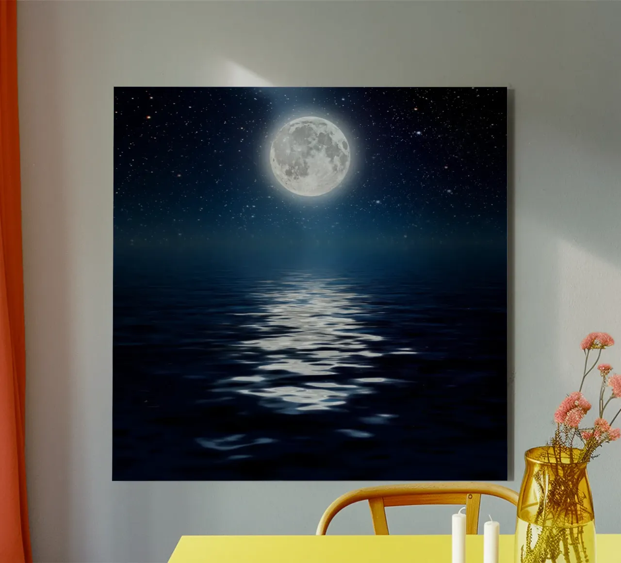 Chiaro di luna sull'oceano alluminio dibond da PhotoVibe Decor