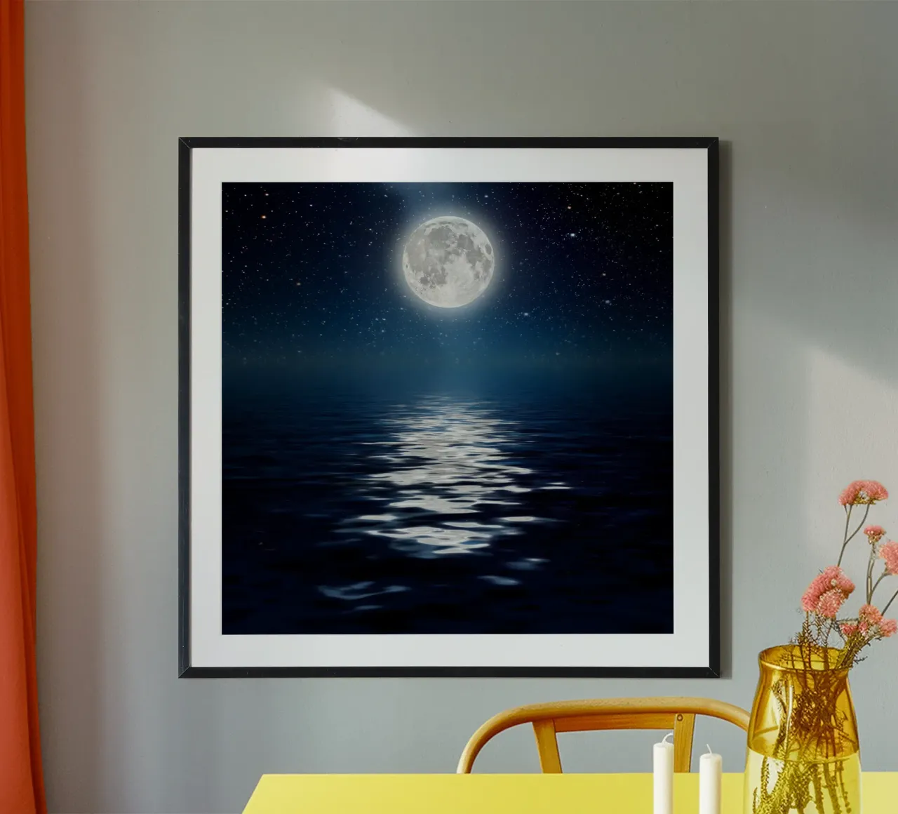 Chiaro di luna sull'oceano poster da PhotoVibe Decor