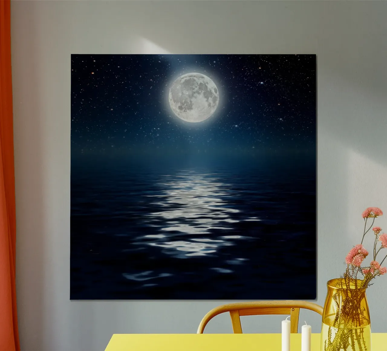 Chiaro di luna sull'oceano poster da PhotoVibe Decor