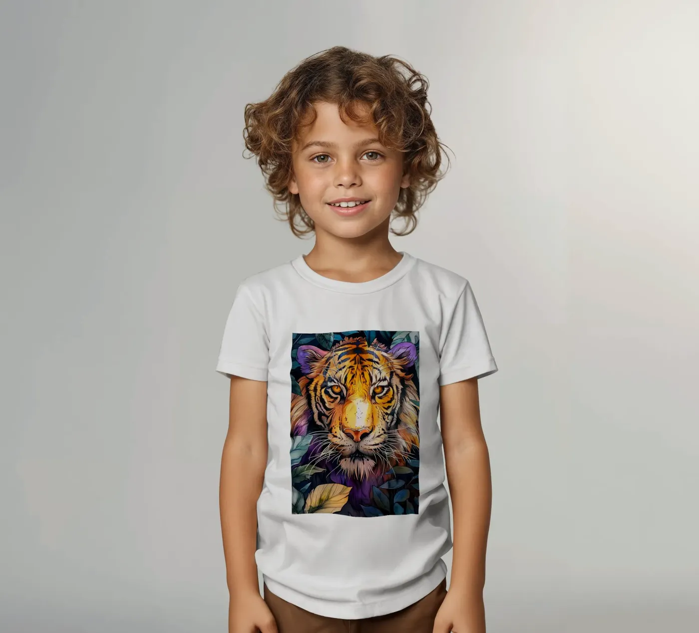 Tigre t-shirt bambini da Lionmixart