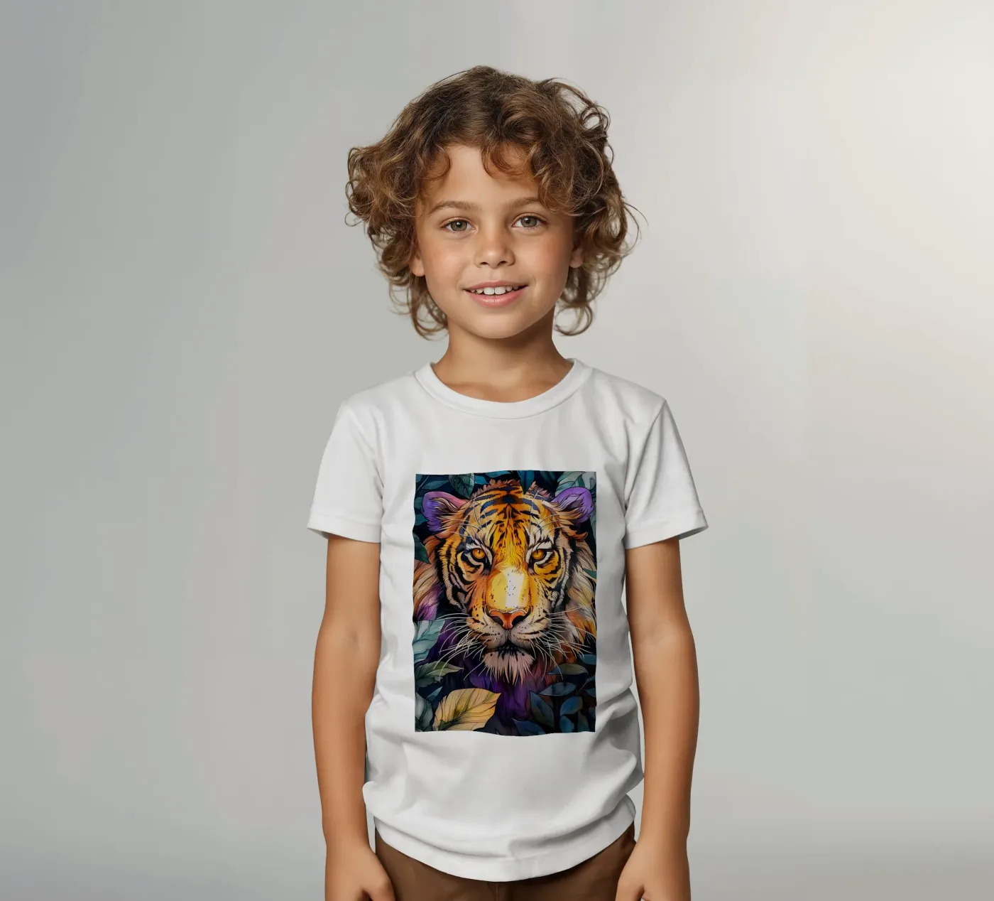 Tigre t-shirt bambini da Lionmixart