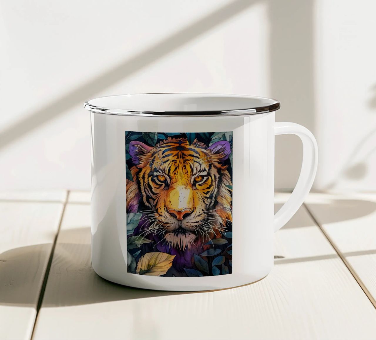 Tigre tazza in smalto da Lionmixart