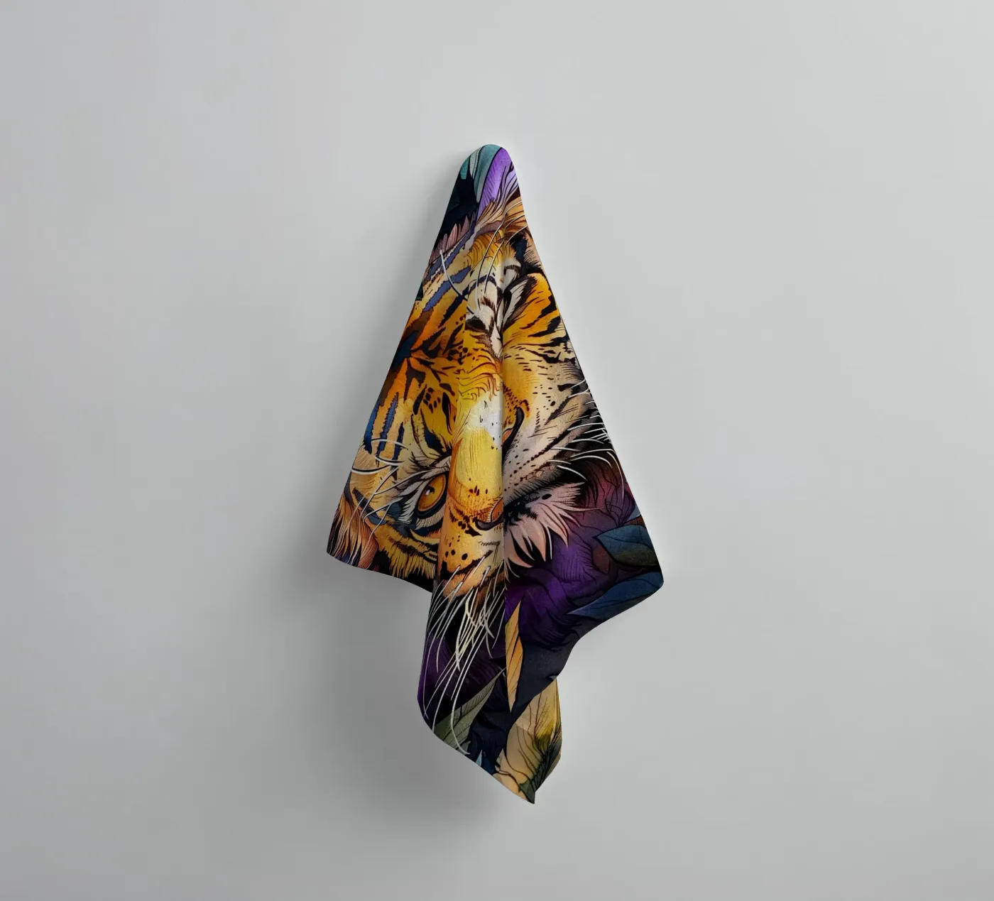 Tiger towel by Lionmixart