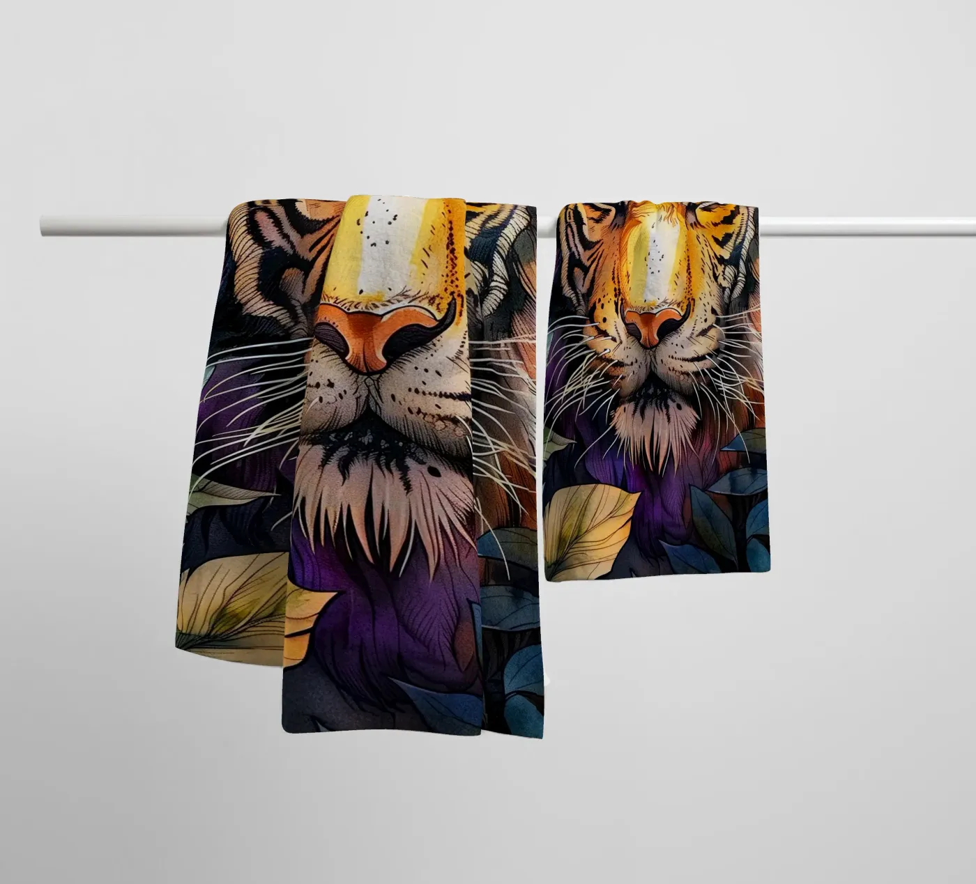 Tiger towel by Lionmixart