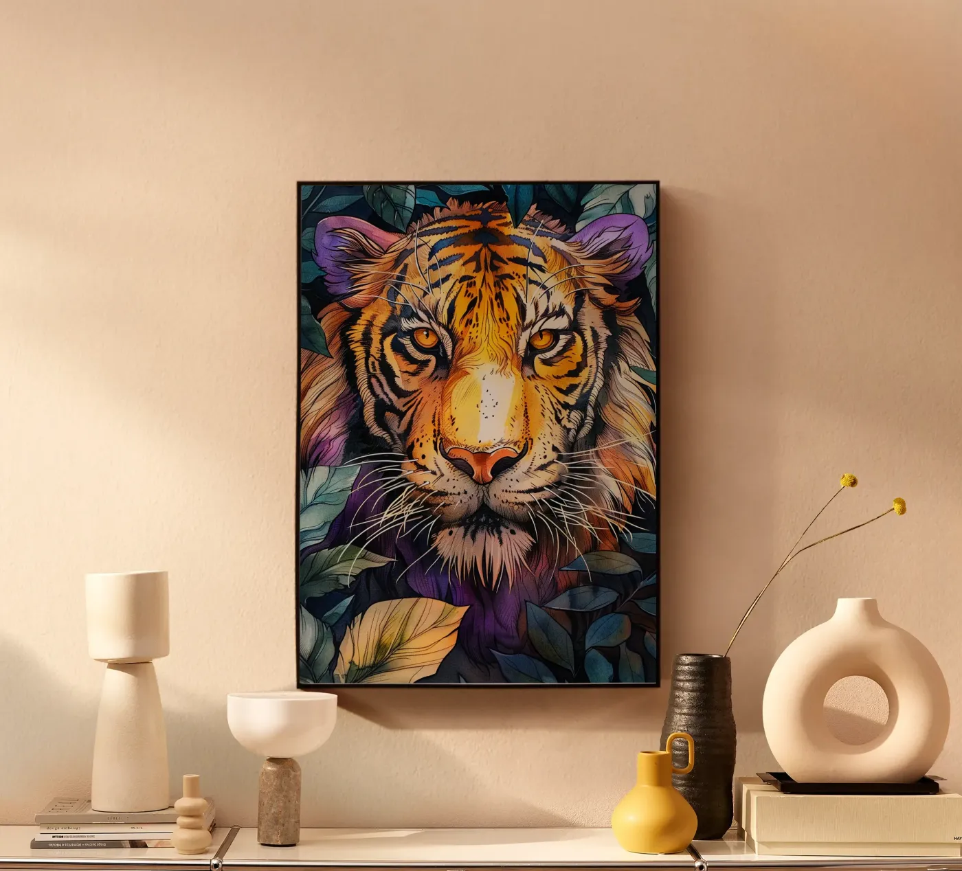 Tijger acryl van Lionmixart
