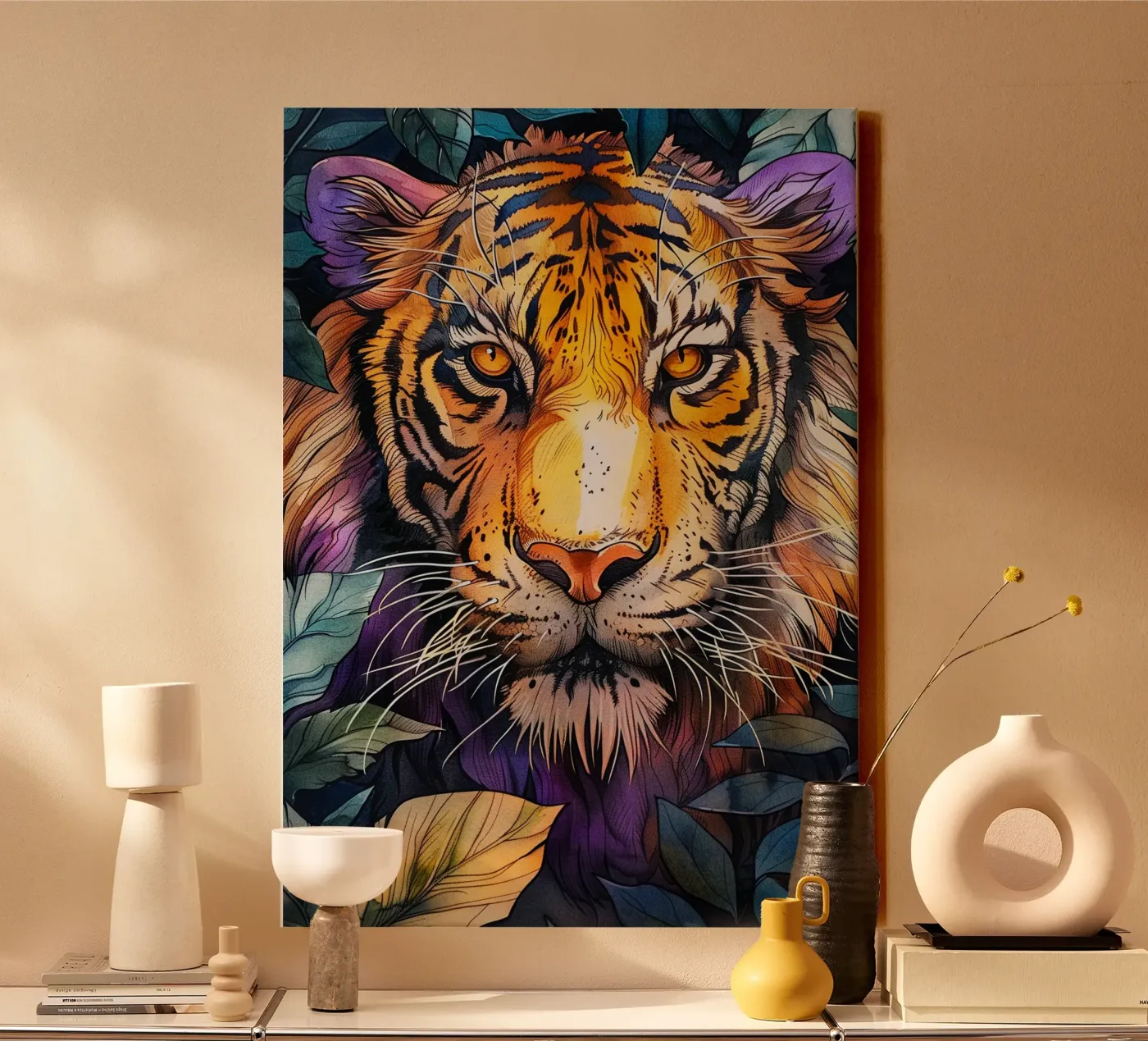 Tiger canvas by Lionmixart