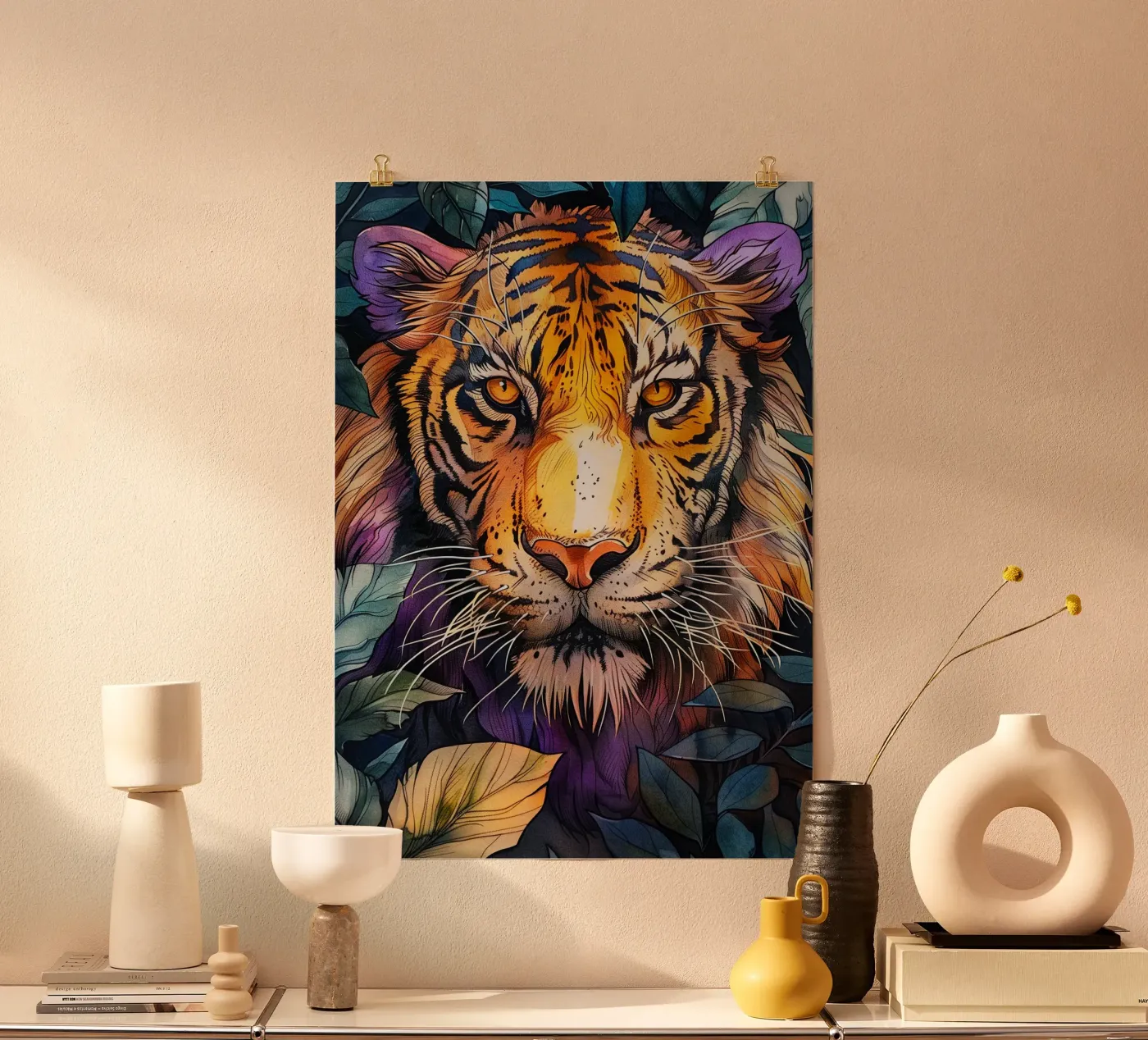 Tijger poster van Lionmixart