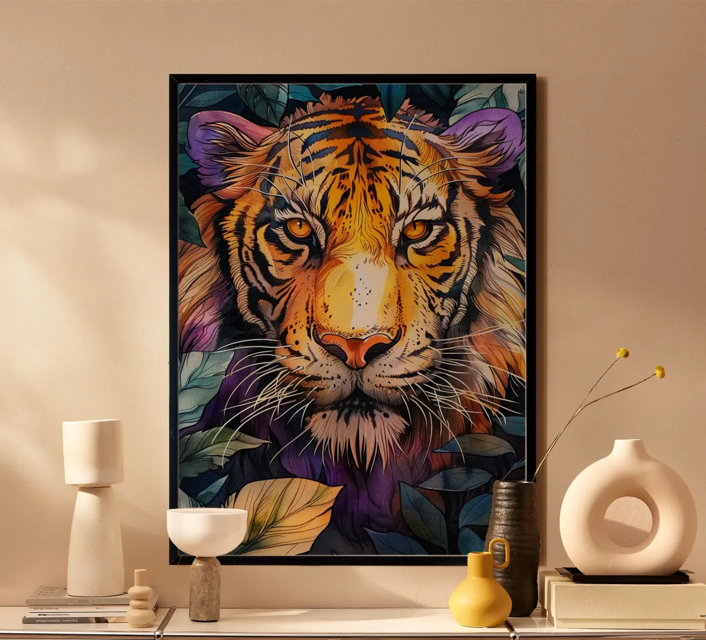 Tijger poster van Lionmixart