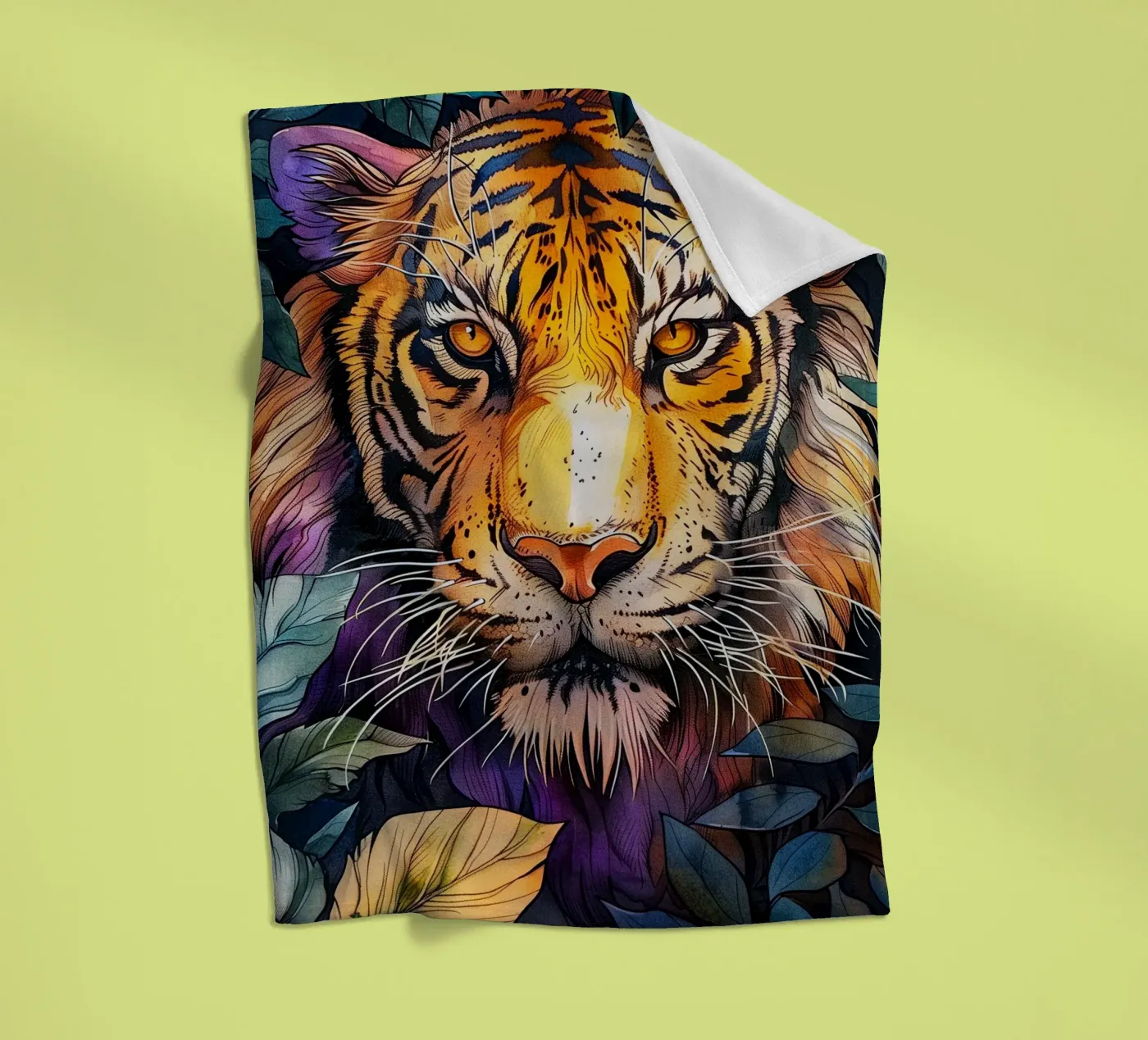 Tiger fleece blanket by Lionmixart