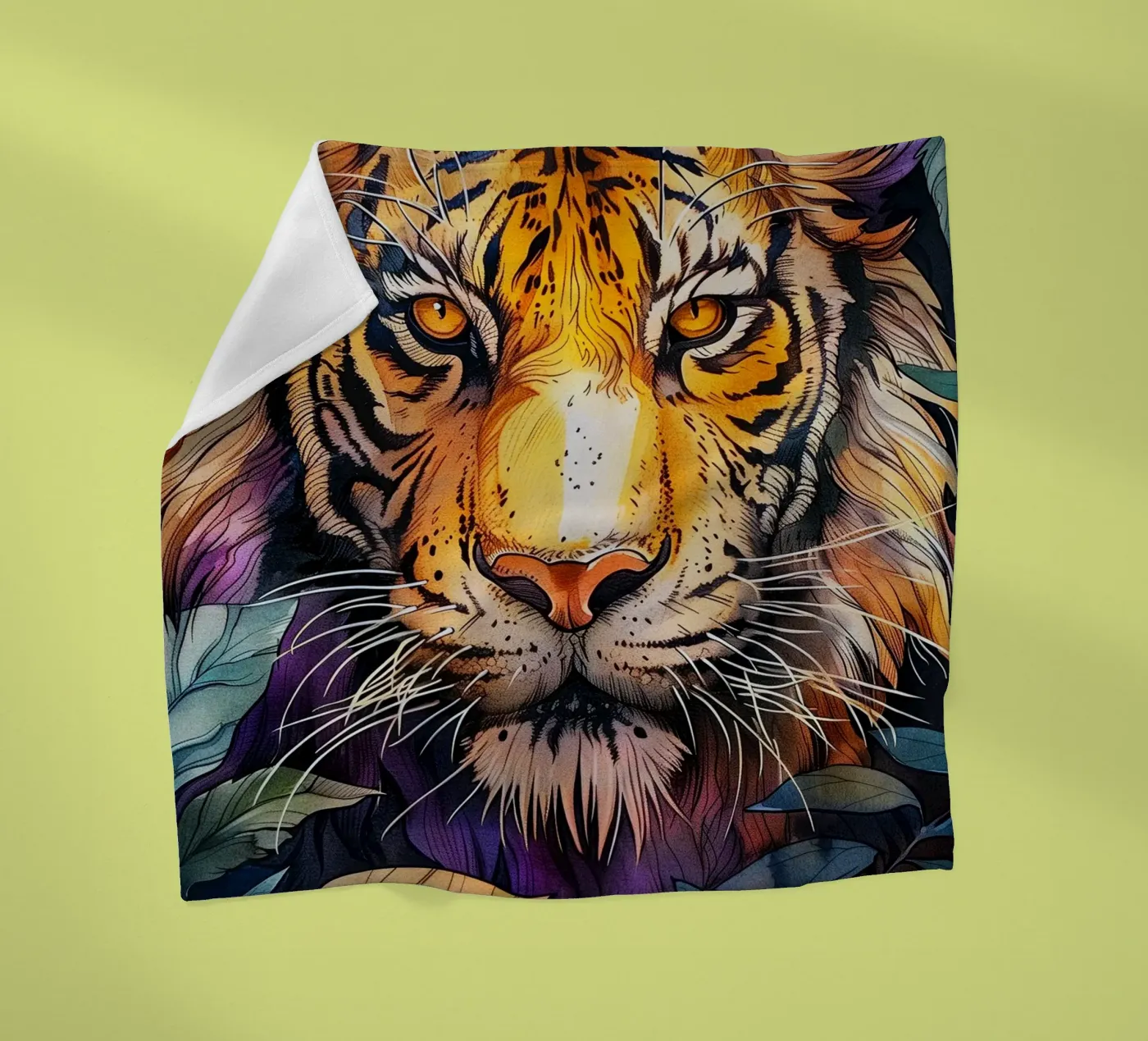Tiger fleece blanket by Lionmixart