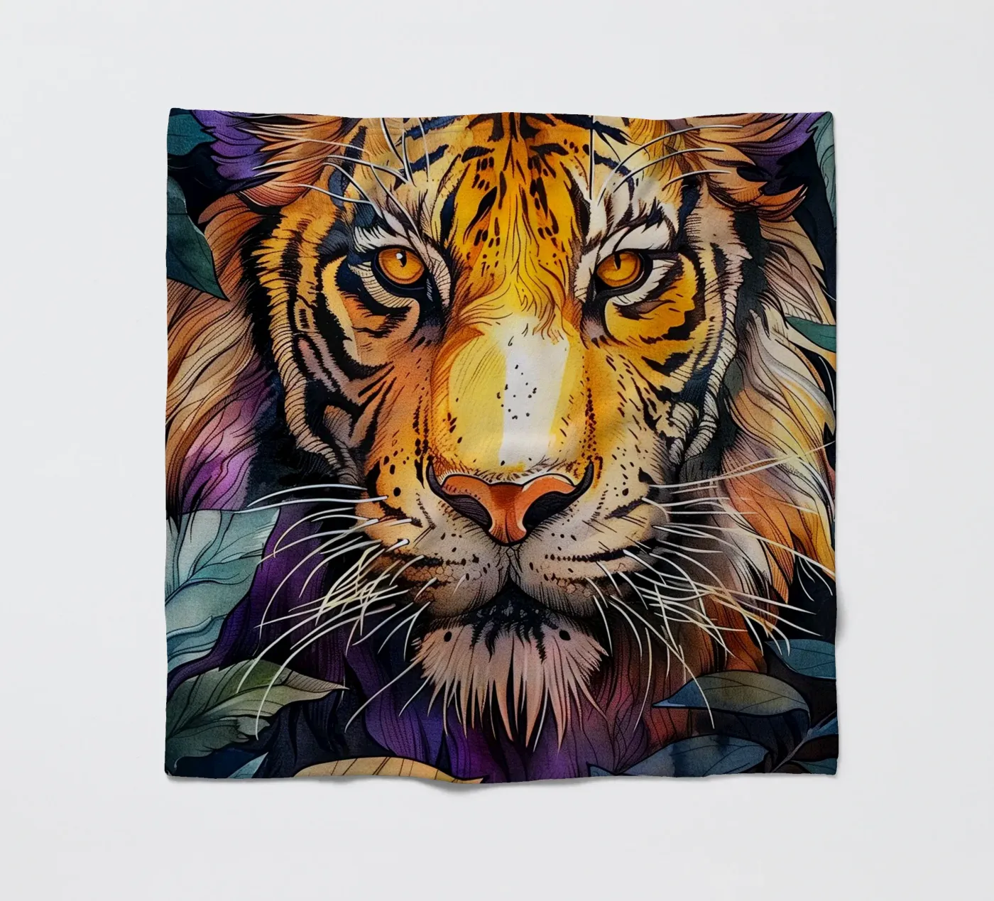 Tiger fleece blanket by Lionmixart