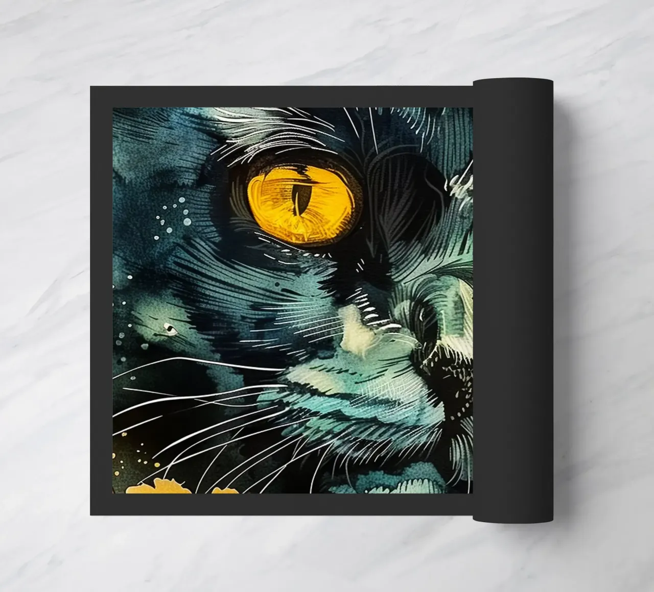 Gatto nero zerbino da Lionmixart