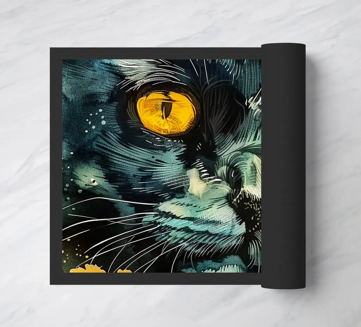 Gatto nero zerbino da Lionmixart