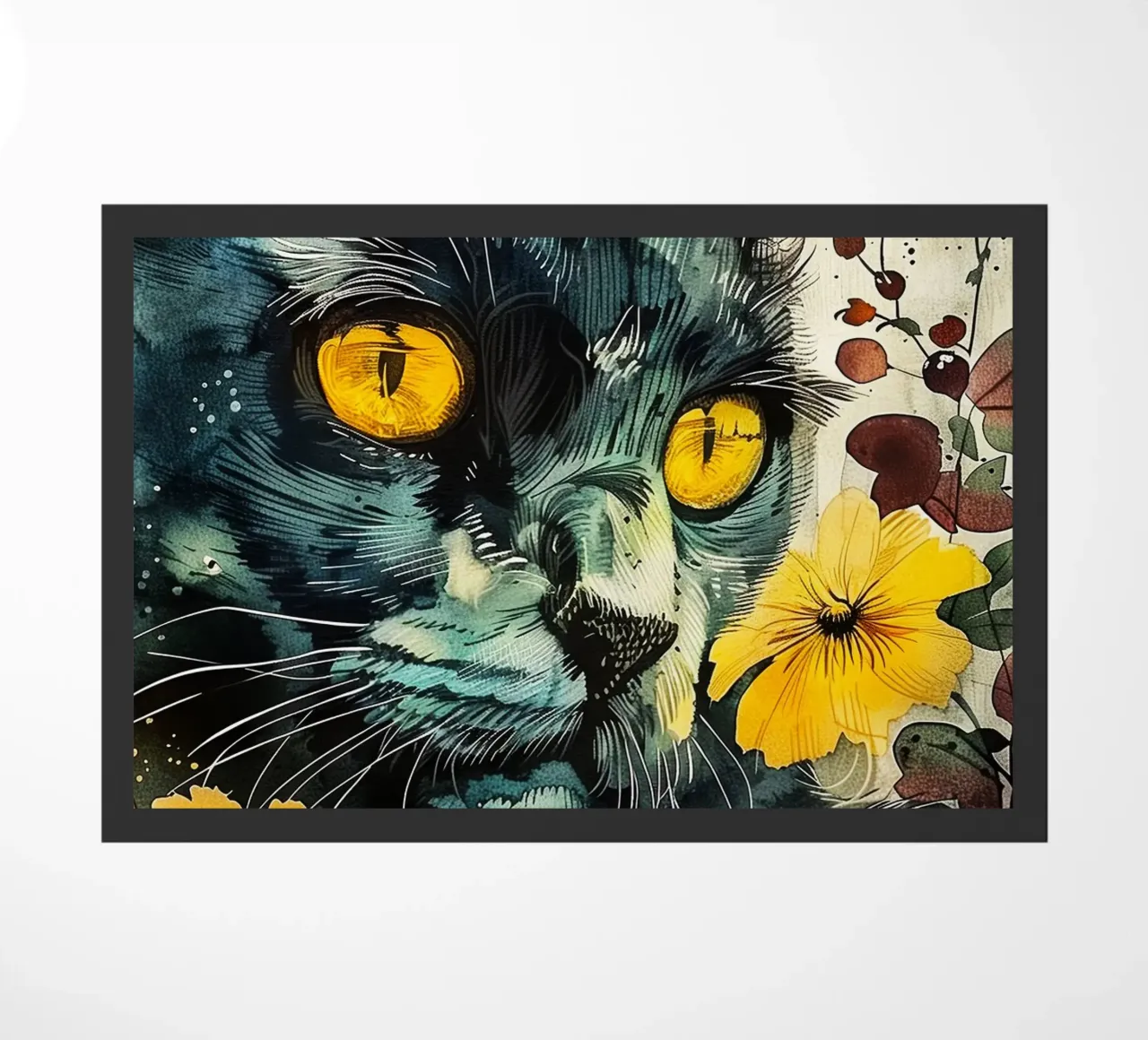 Gatto nero zerbino da Lionmixart
