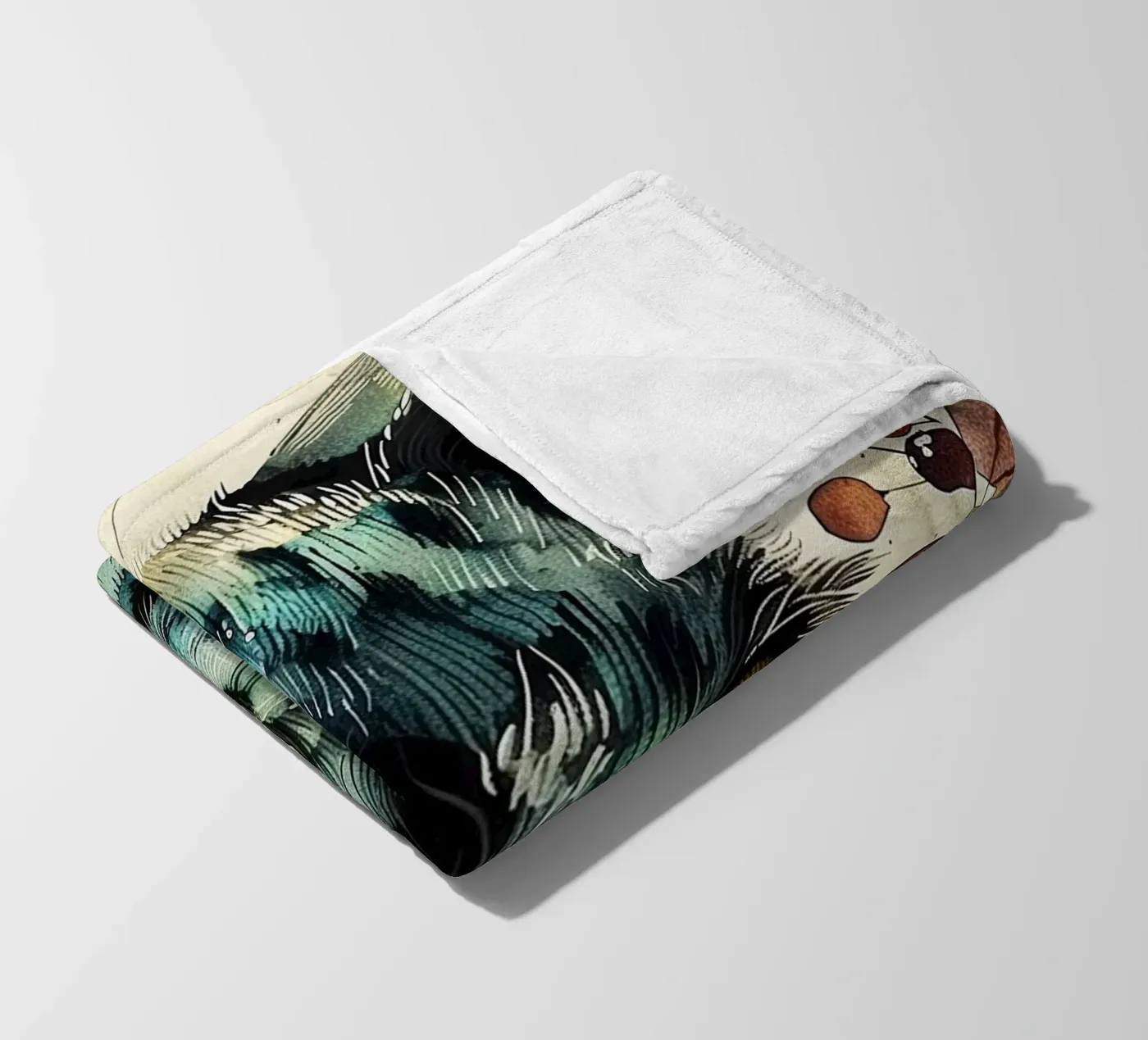 Black cat fleece blanket by Lionmixart