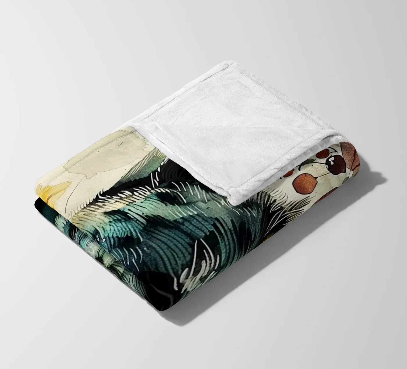 Black cat fleece blanket by Lionmixart