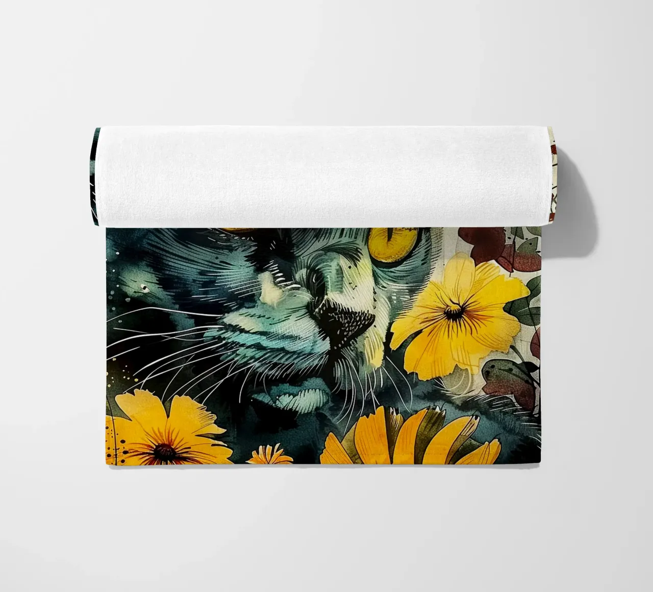 Black cat telo mare da Lionmixart