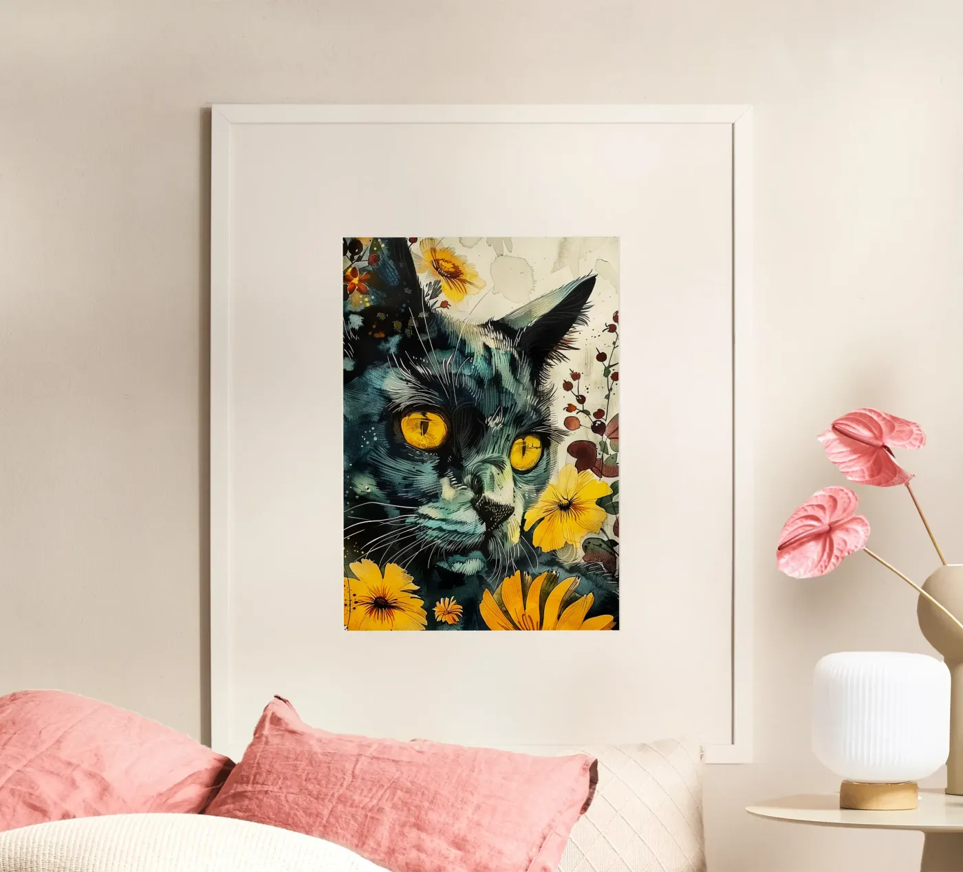 Gatto nero poster da Lionmixart