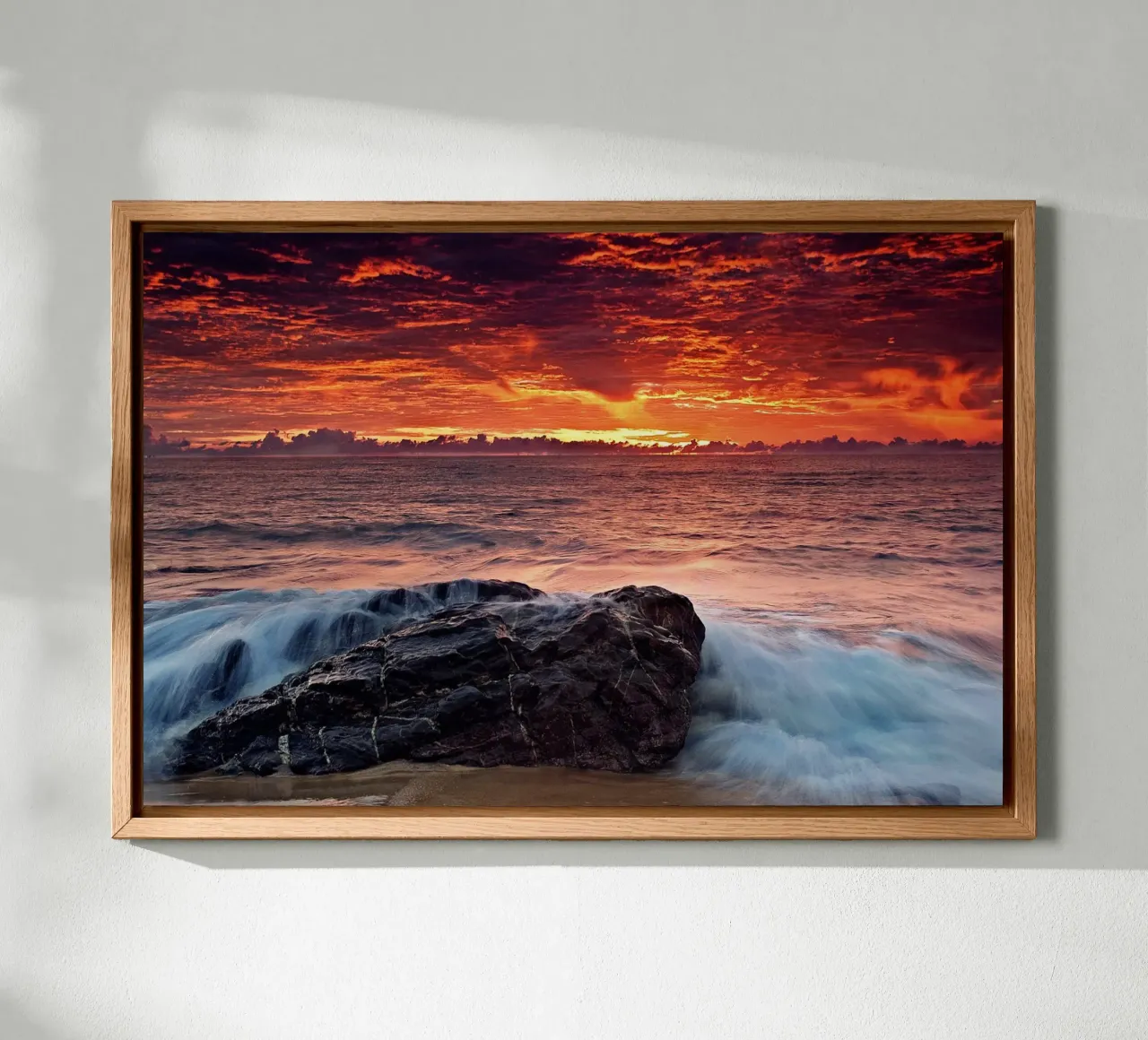 Marea di fuoco tela con Cornice a cassetta da PhotoVibe Decor