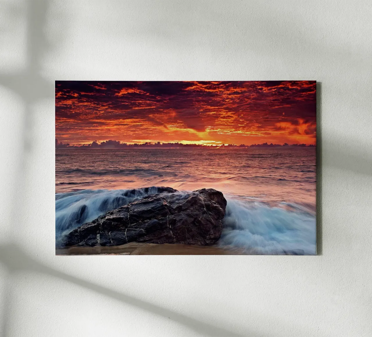 Marea di fuoco tela con Cornice a cassetta da PhotoVibe Decor