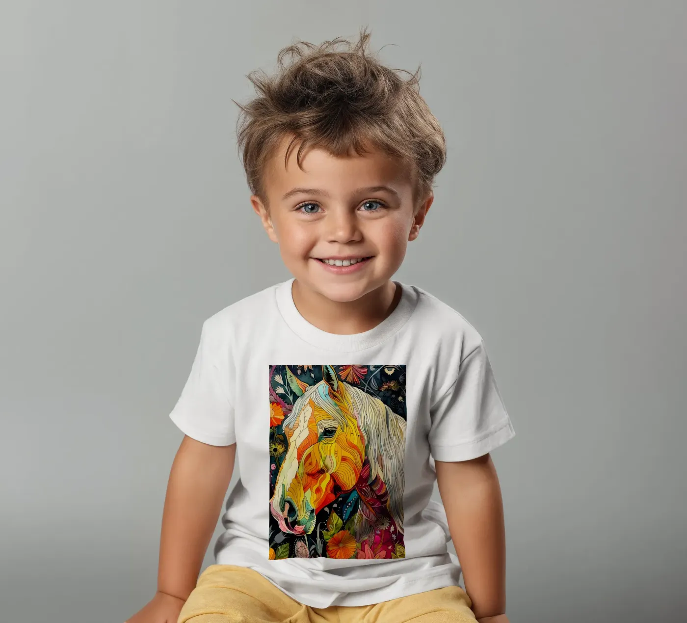 Cavallo t-shirt bambini da Lionmixart