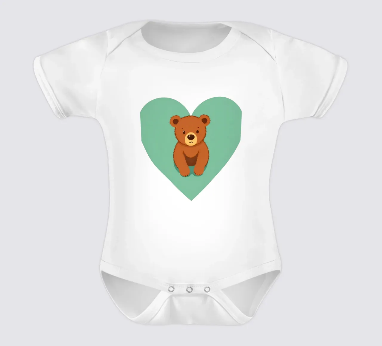 Simpatici personaggi animali giocano in tazze colorate body neonato maniche corte da DesignDoodle