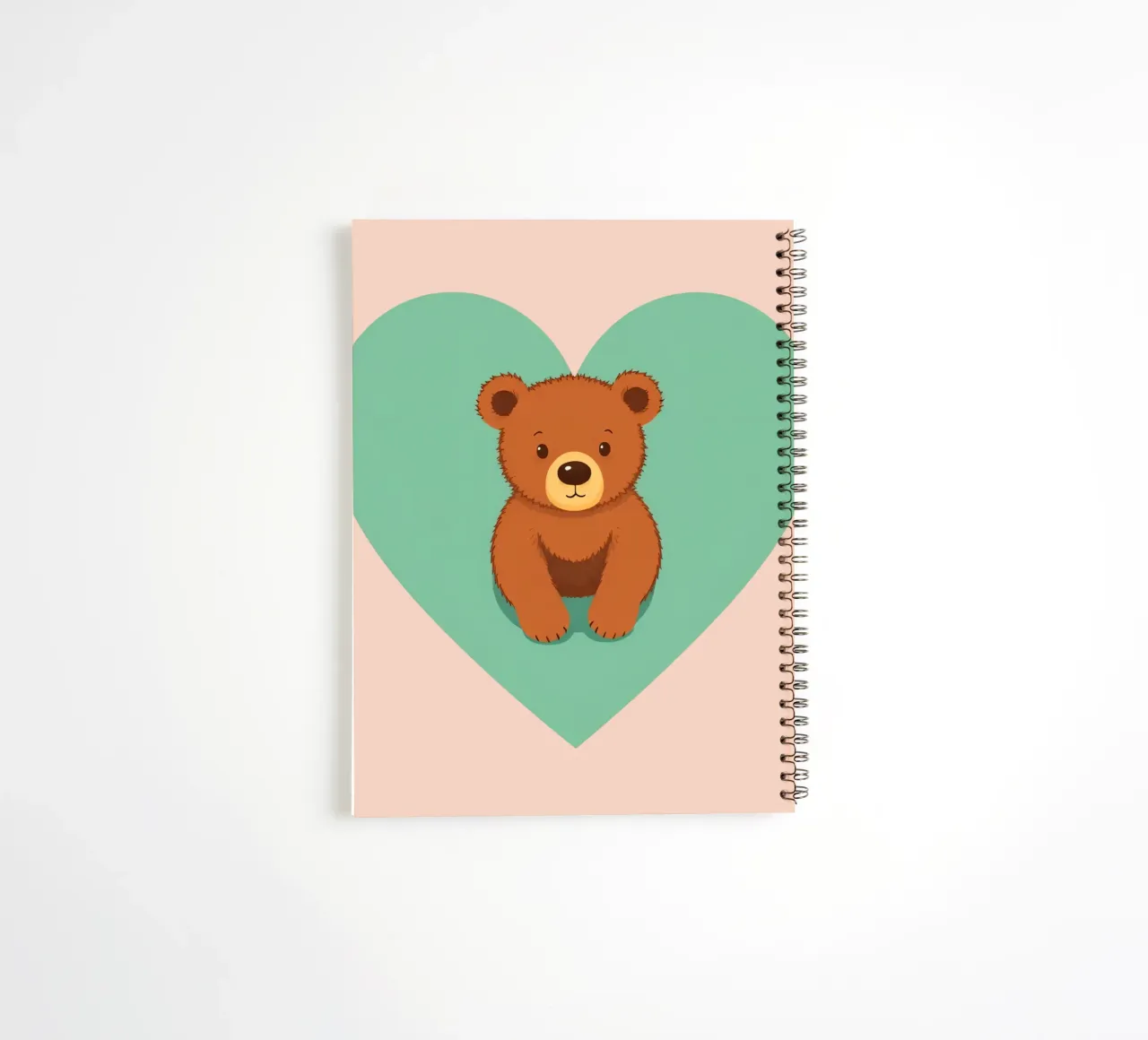 Cute animal characters playfully nestled in colorful cups spiral notebook by DesignDoodle