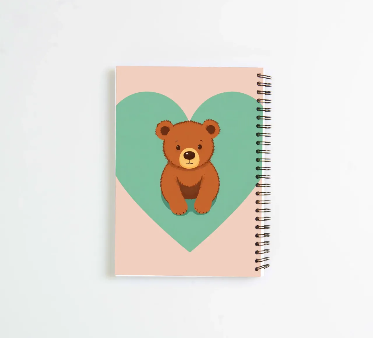 Cute animal characters playfully nestled in colorful cups spiral notebook by DesignDoodle