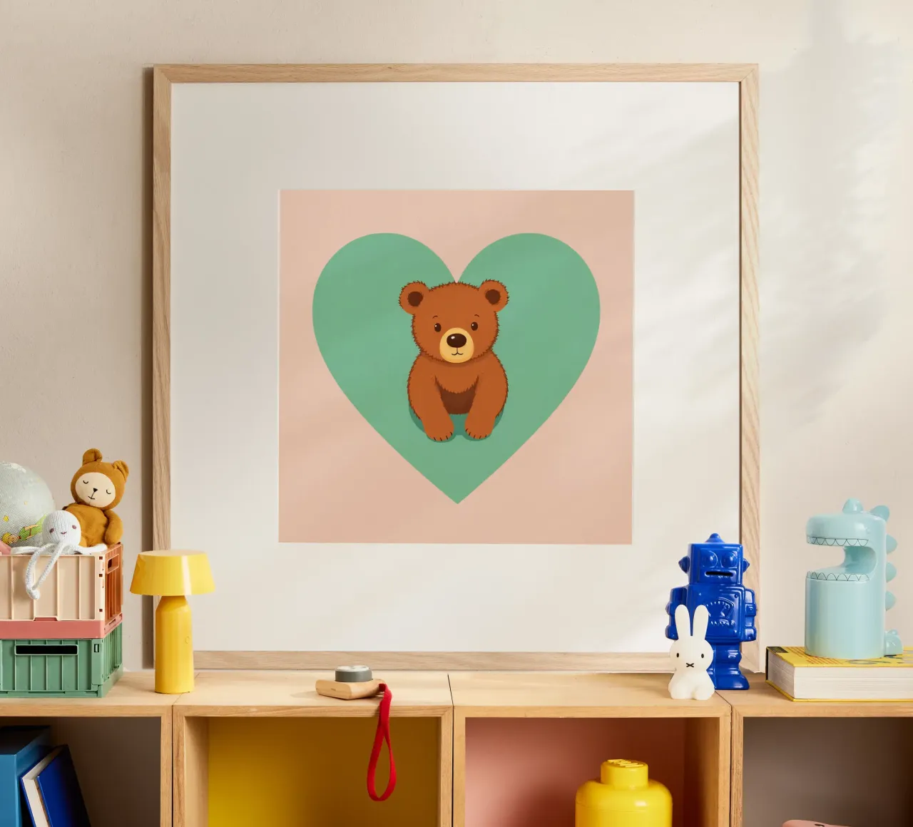 Simpatici personaggi animali giocano in tazze colorate carta hahnemühle da DesignDoodle