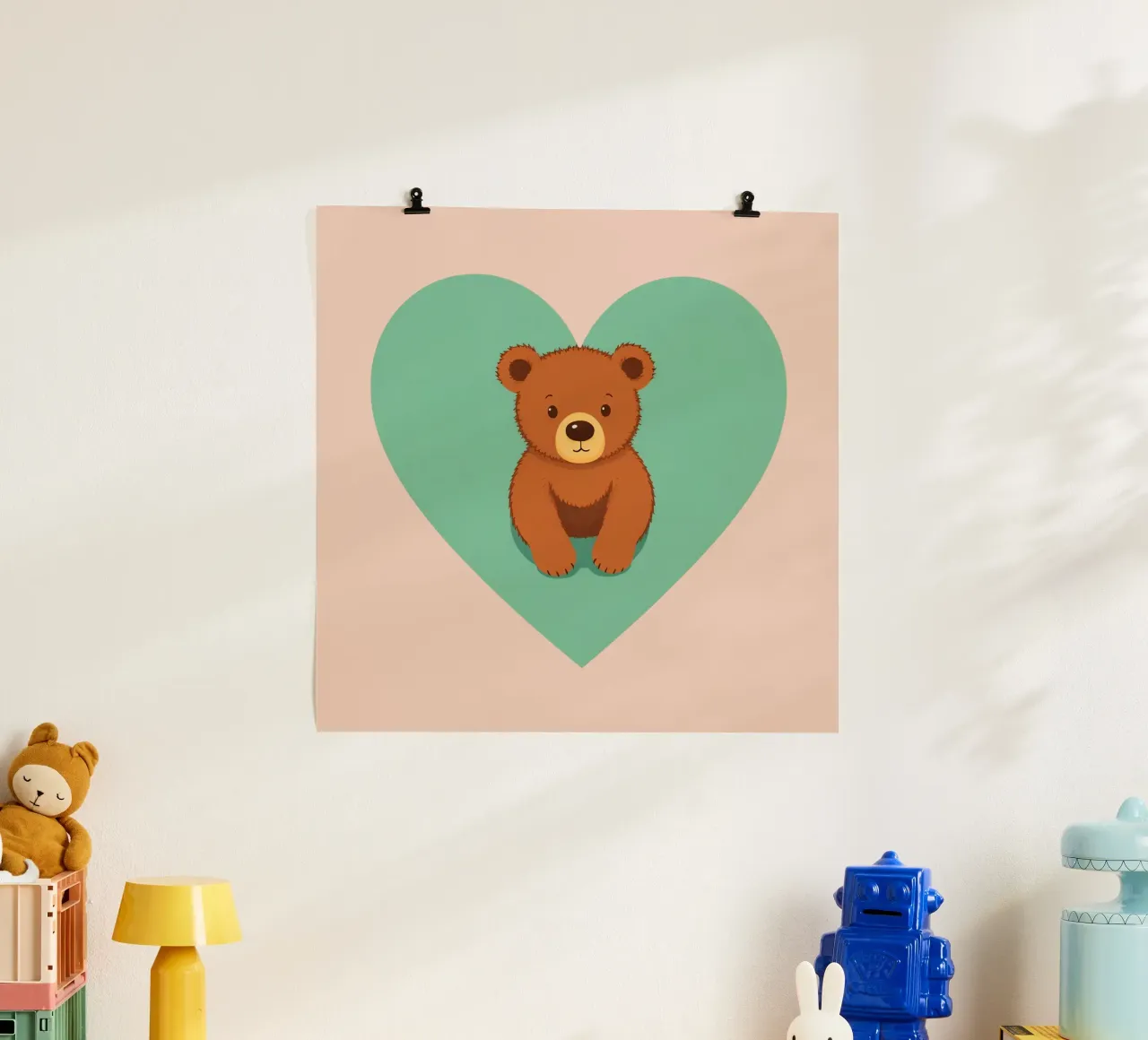 Simpatici personaggi animali giocano in tazze colorate carta hahnemühle da DesignDoodle
