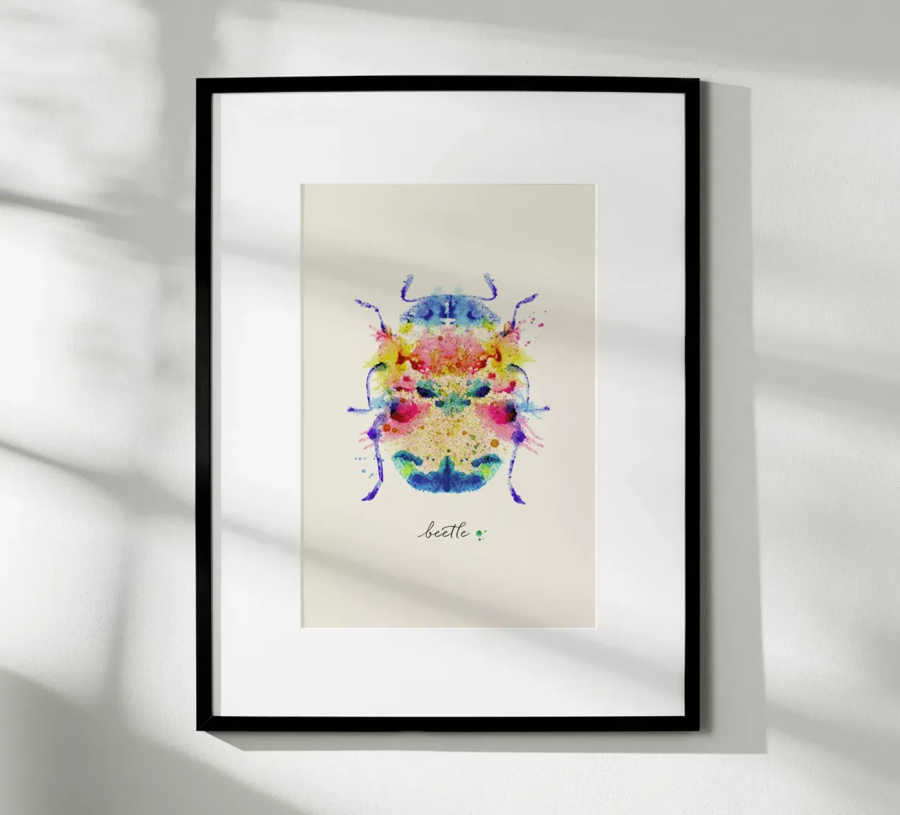 Ink Beetle Psychadelic poster con telaio in plastica da Flora & Fauna