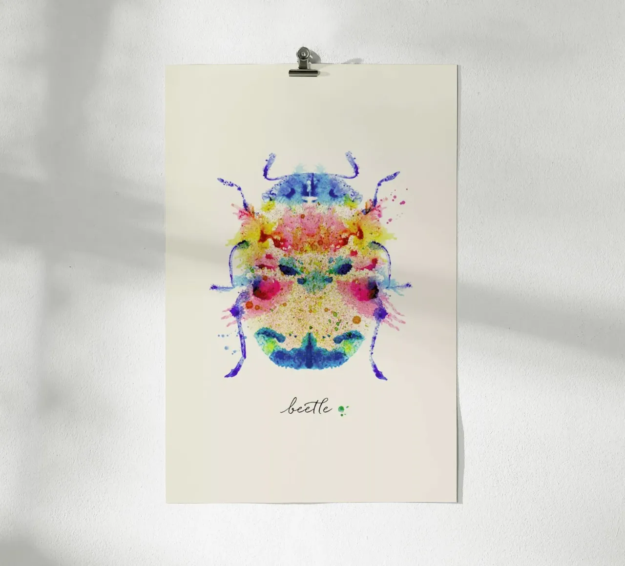 Ink Beetle Psychadelic poster con telaio in plastica da Flora & Fauna