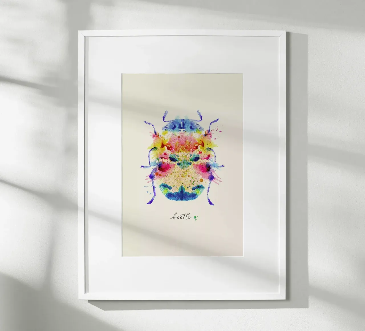 Ink Beetle Psychadelic poster con telaio in plastica da Flora & Fauna