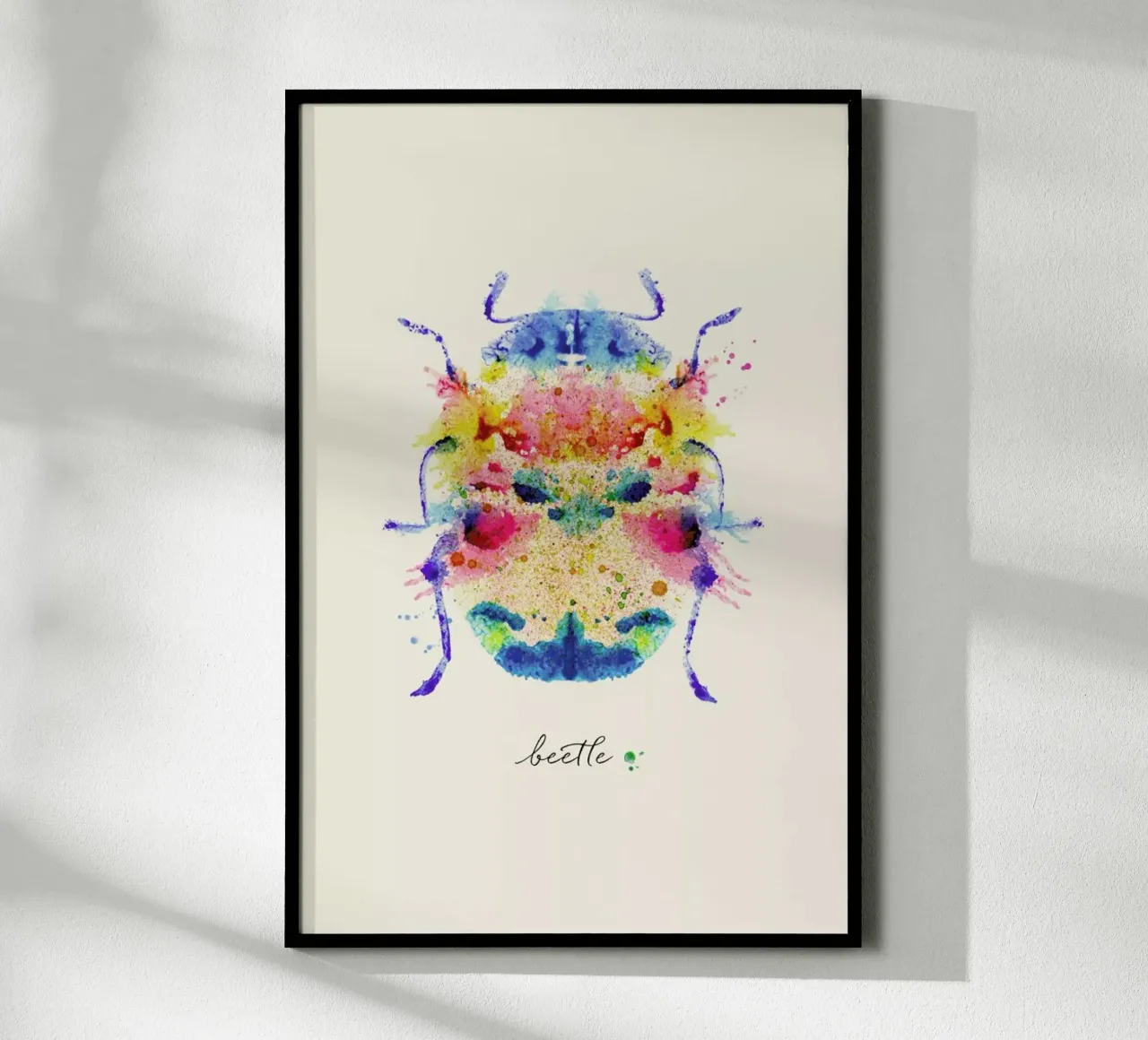 Ink Beetle Psychadelic poster con telaio in plastica da Flora & Fauna