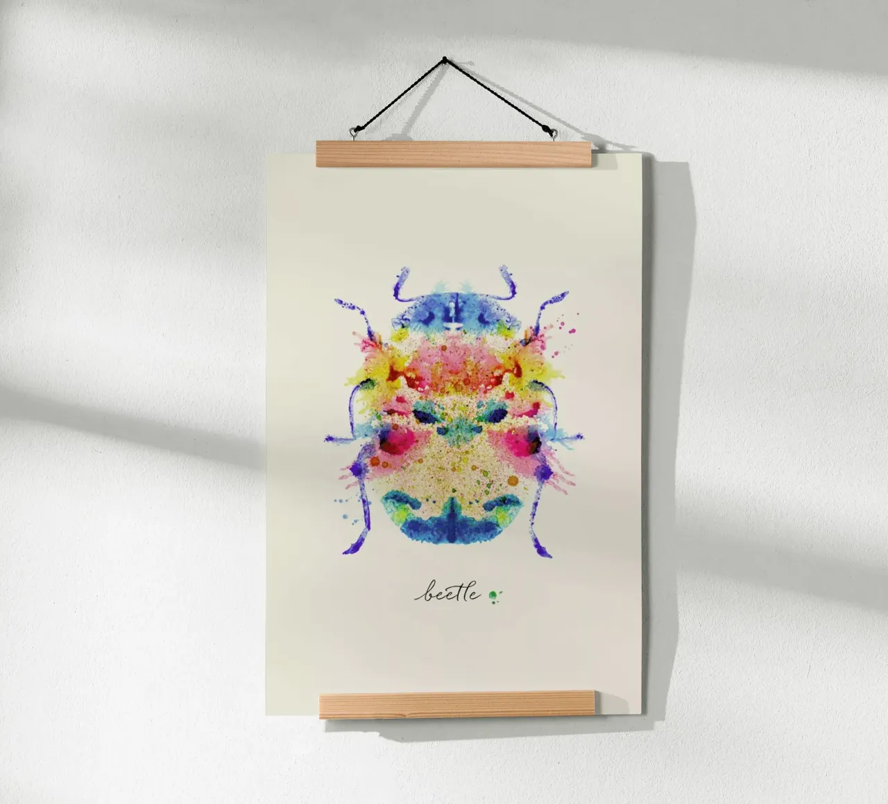 Ink Beetle Psychadelic poster con telaio in plastica da Flora & Fauna