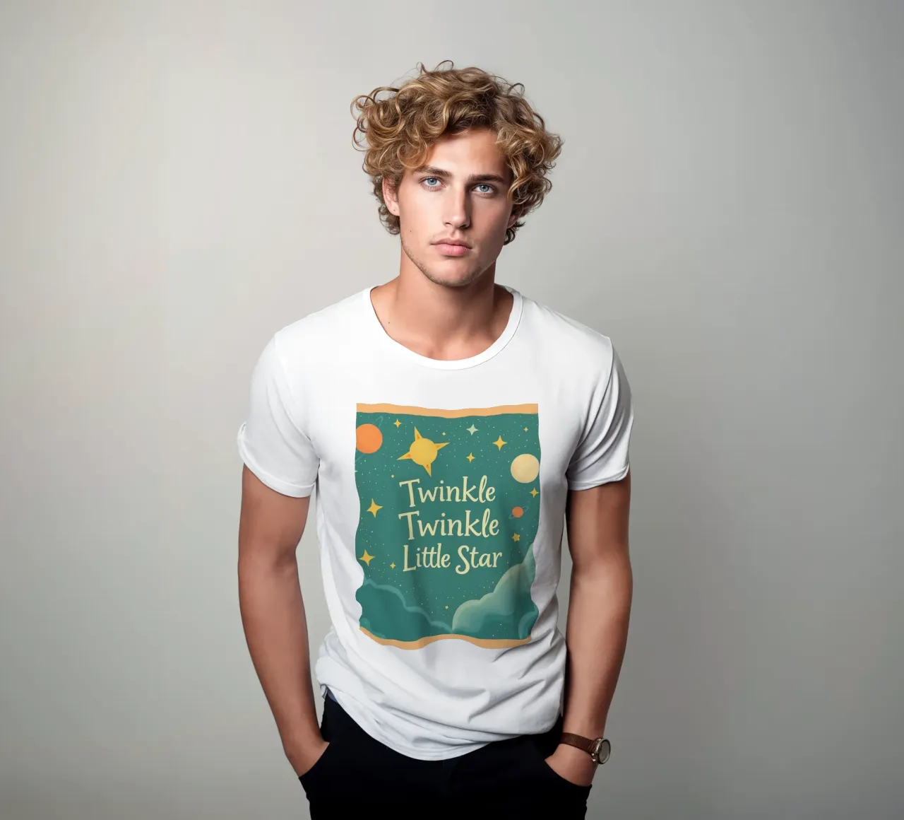 Œuvre d'art Twinkle Twinkle Little Star représentant une nuit de rêve t-shirt de DesignDoodle
