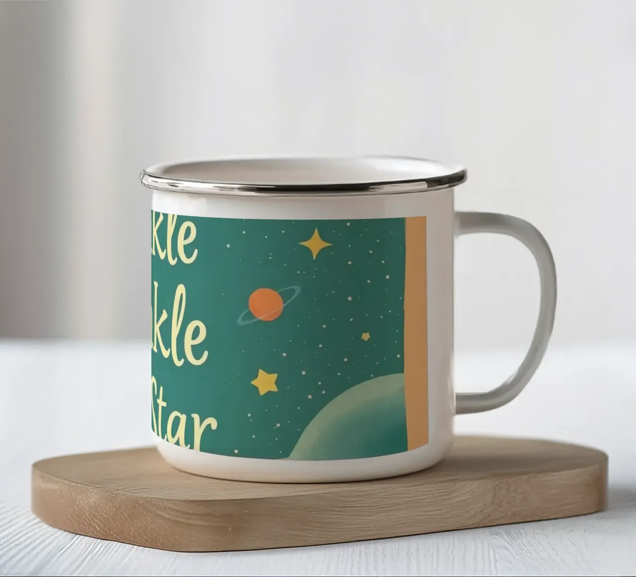 Œuvre d'art Twinkle Twinkle Little Star représentant une nuit de rêve mug en émail de DesignDoodle