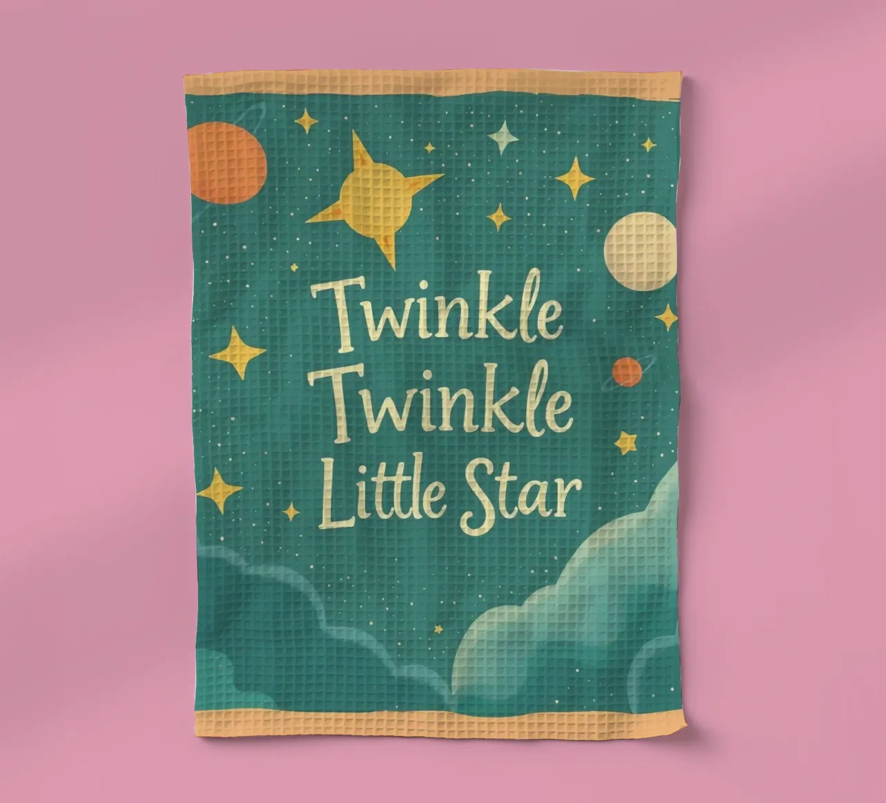 Œuvre d'art Twinkle Twinkle Little Star représentant une nuit de rêve torchon de DesignDoodle