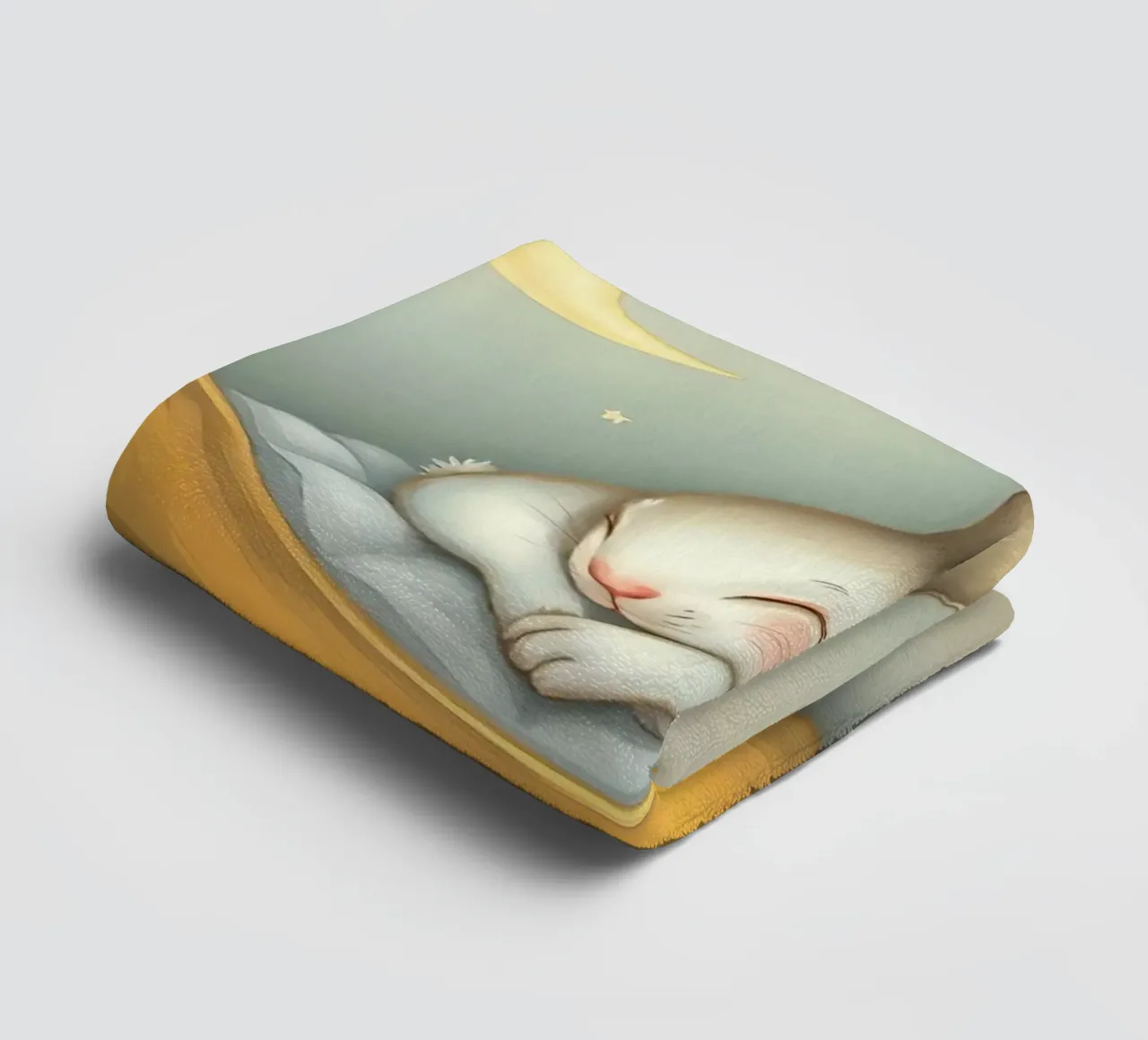 Due conigli che dormono tranquilli su una luna crescente asciugamano da bagno da DesignDoodle