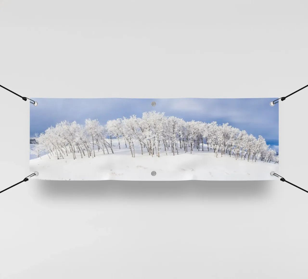 Alberi smerigliati su un pendio invernale telo in pvc da PhotoVibe Decor