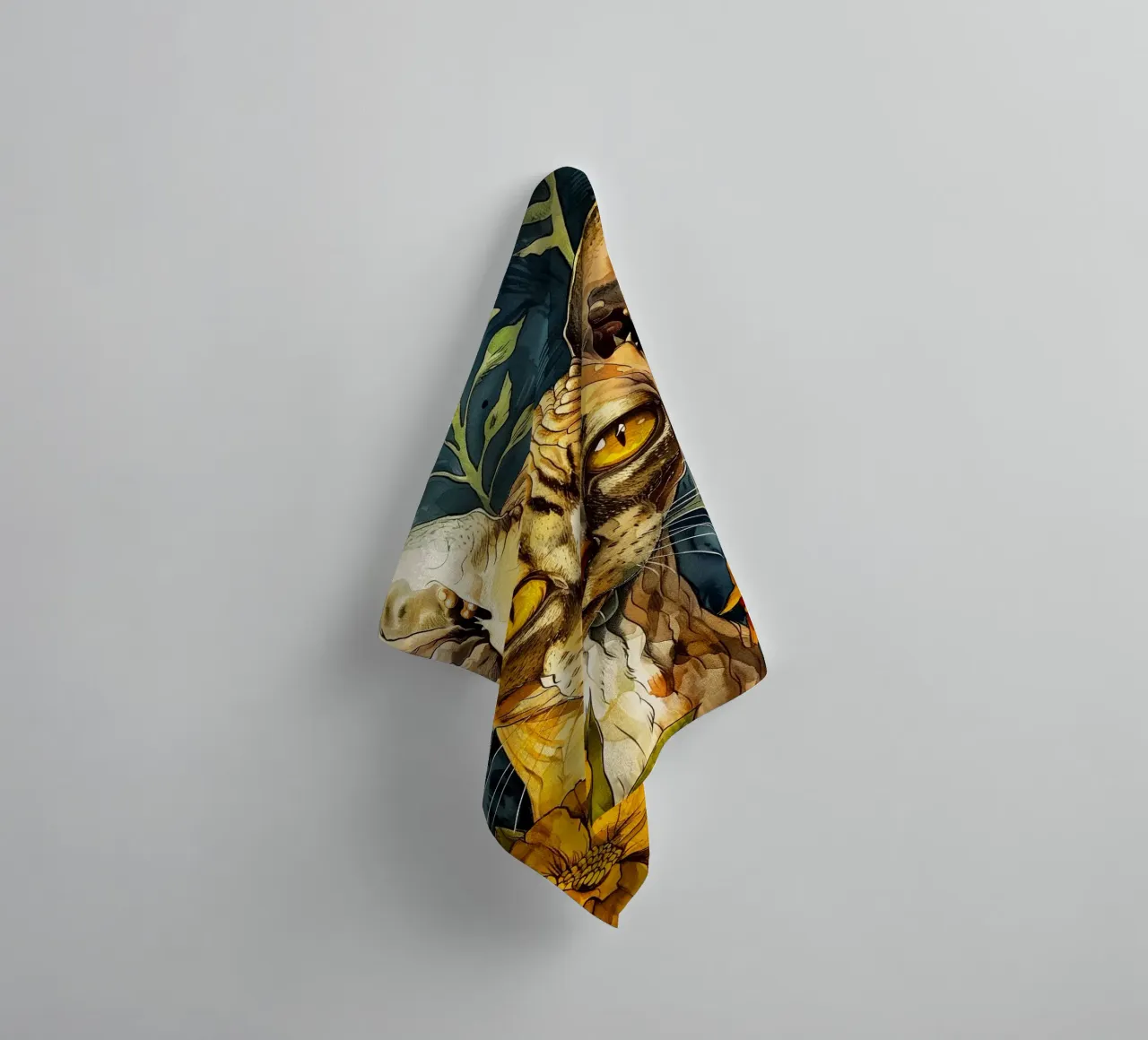 Cat Lily towel by Lionmixart