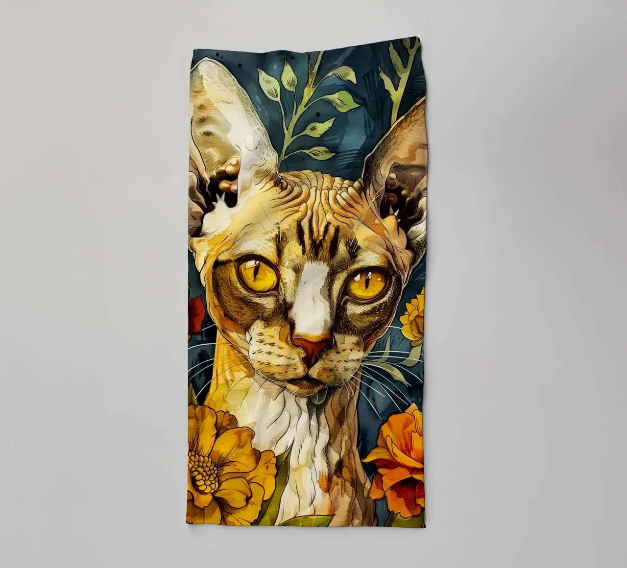 Cat Lily towel by Lionmixart