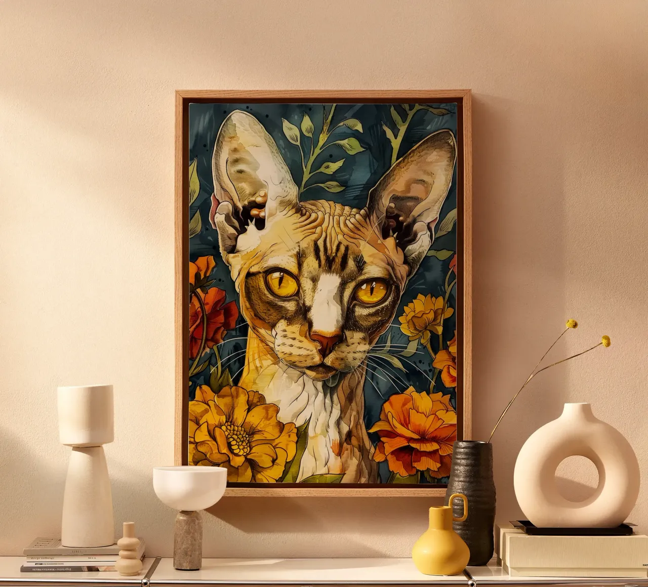 Cat Lily canvas by Lionmixart
