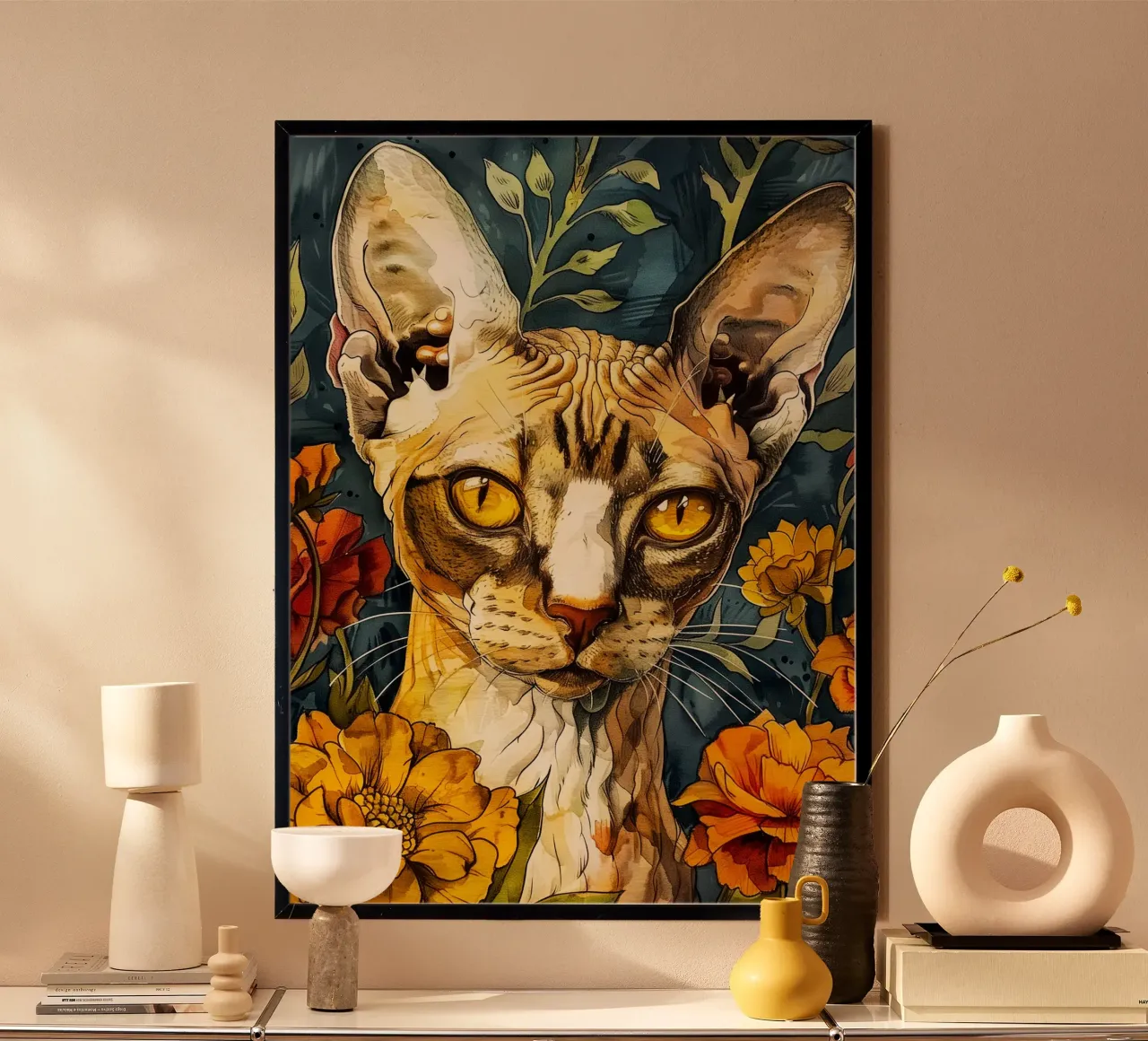Cat Lily hahnemühle by Lionmixart