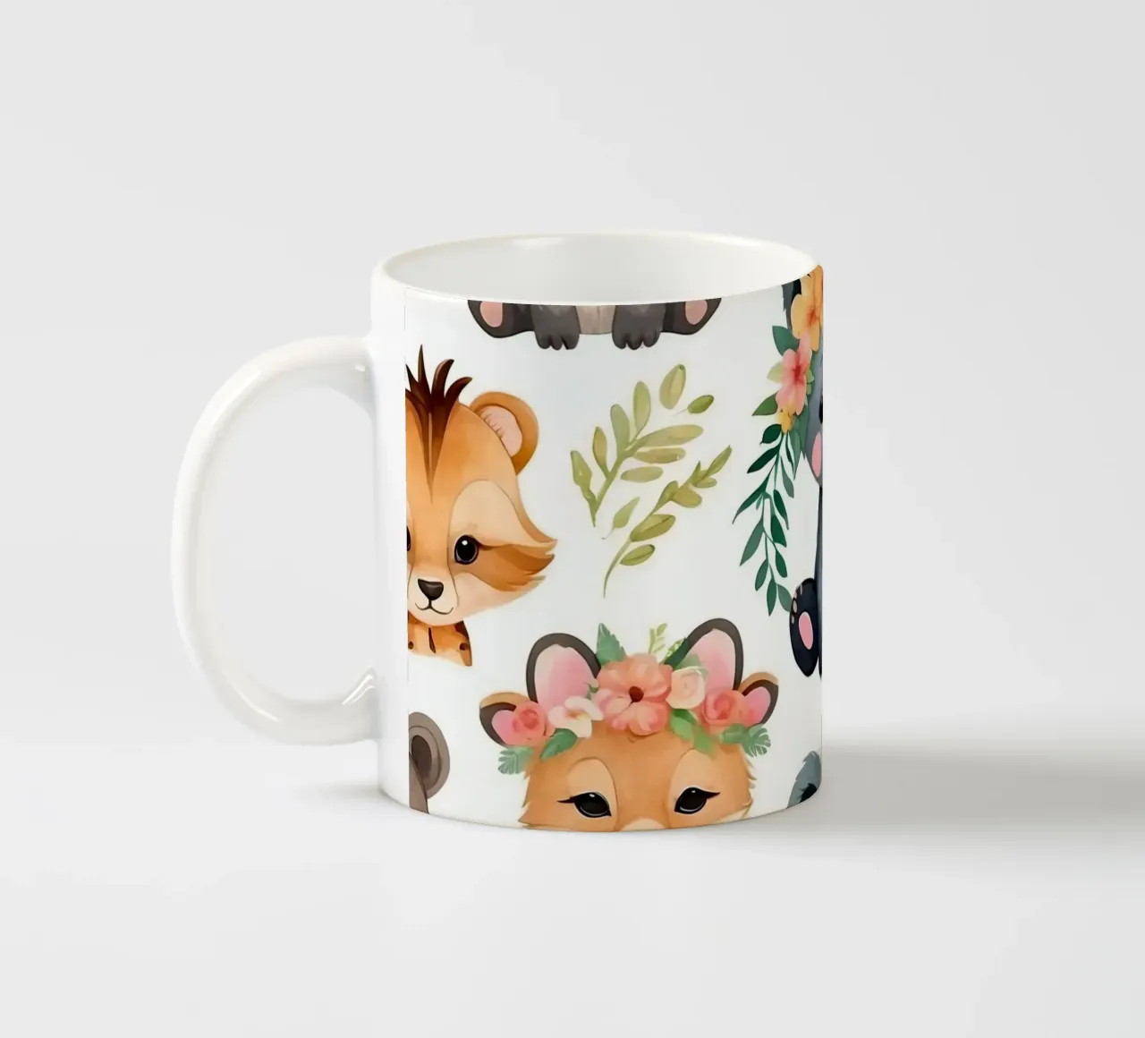 Schattige dierenillustraties met beren, vossen en wasberen keramische mok van DesignDoodle